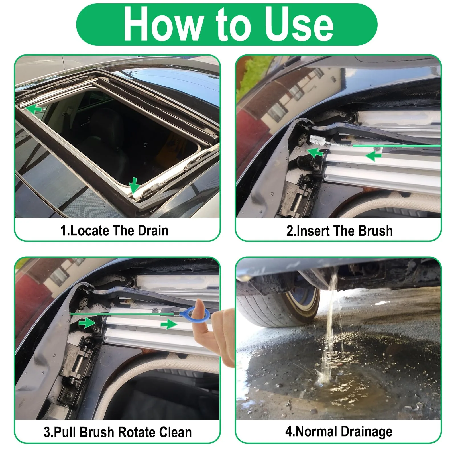 Auto Sunroof Drain Cleaning Tool, 120 Inch Flexible Tube Cleaning Brush | with Pipe Cleaning Brush, Injector Hose, and Inject product photo, view 16 of 17