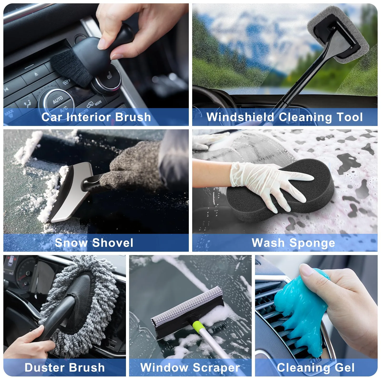 AUTODECO 42Pcs Car Wash Kit with Foam Gun, Complete Car Detailing Brush Kit | Complete Interior & Exterior Car Detailing Set, product photo, view 13 of 13
