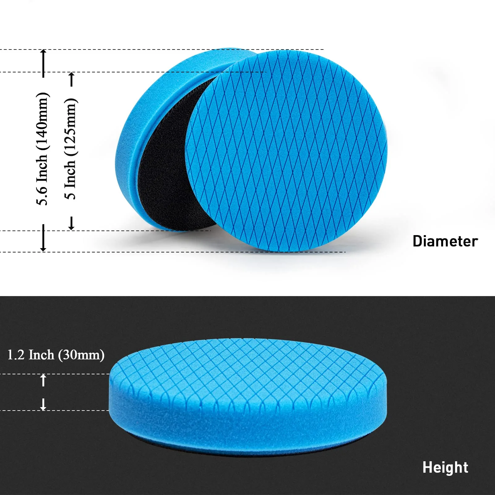 Autolock 5" Buffing Polishing Pads, 6Pcs 140mm Face for 5Inch Backing Plate | Compound Buffing Sponge and Woolen Pads Cutting product photo, view 11 of 15