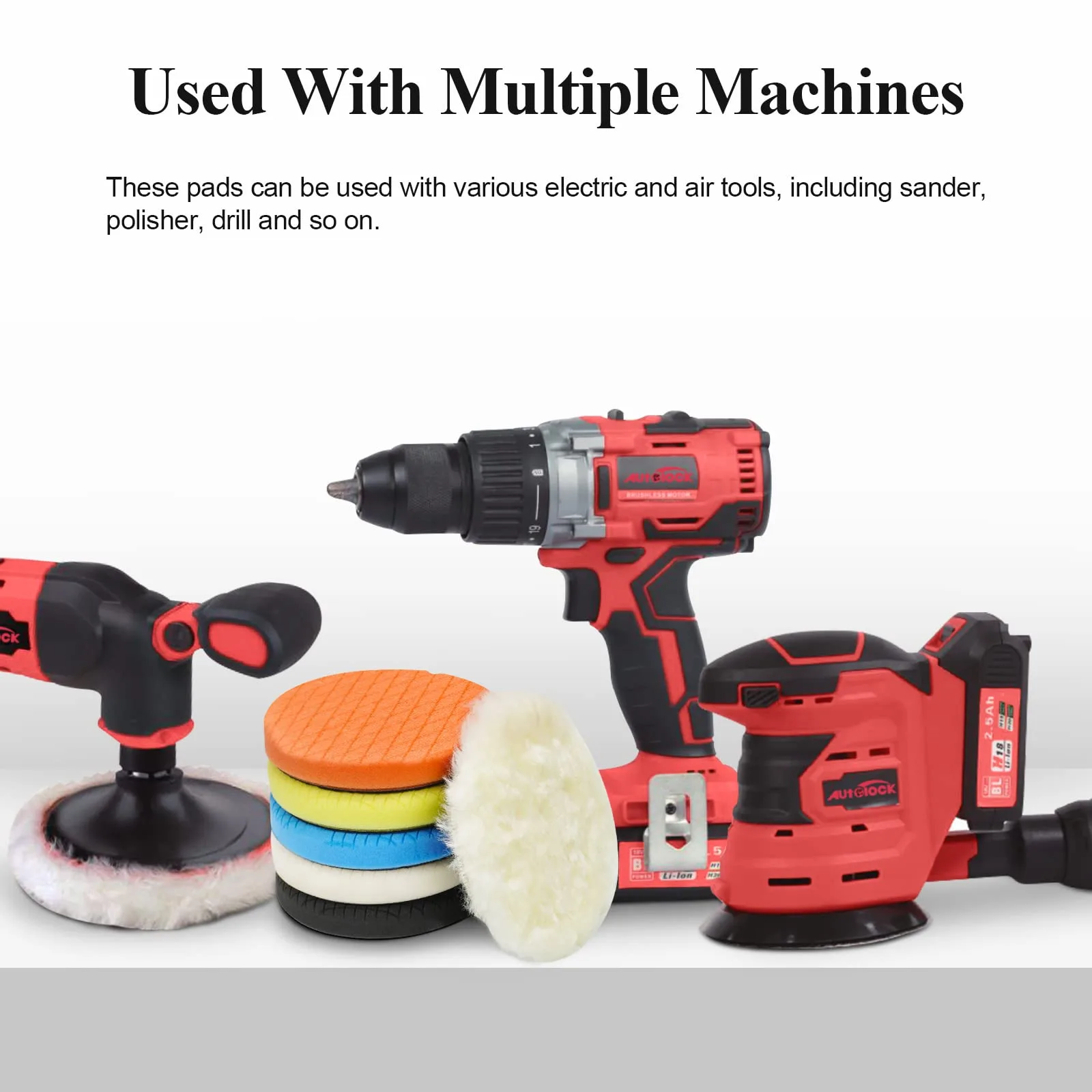 Autolock 5" Buffing Polishing Pads, 6Pcs 140mm Face for 5Inch Backing Plate | Compound Buffing Sponge and Woolen Pads Cutting product photo, view 14 of 15