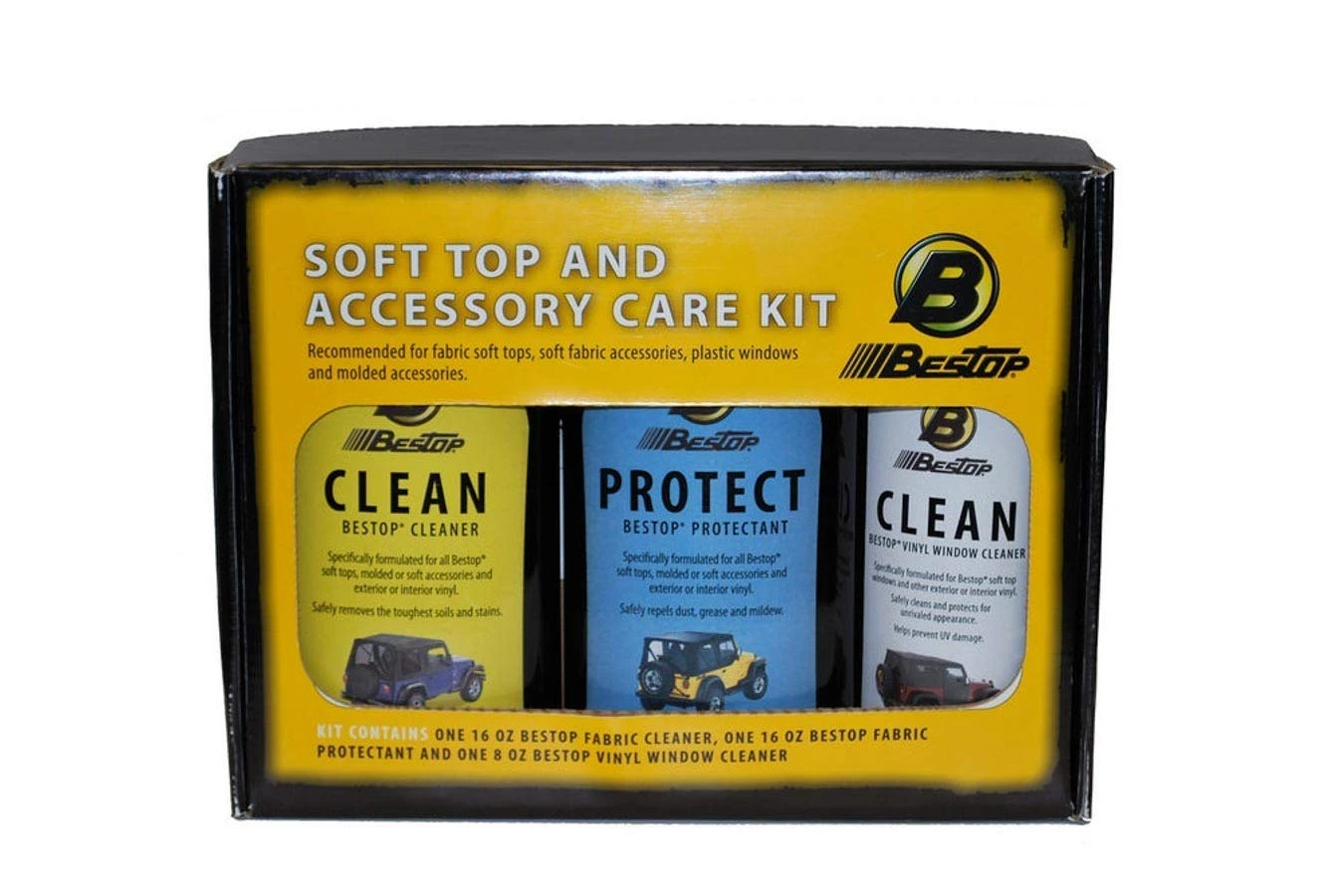 Bestop Cleaner/Protectant Pack 1121500 for Vinyl Soft Tops | Fits Universal, for Bestop vinyl soft tops, window cleaner, soft product image 4