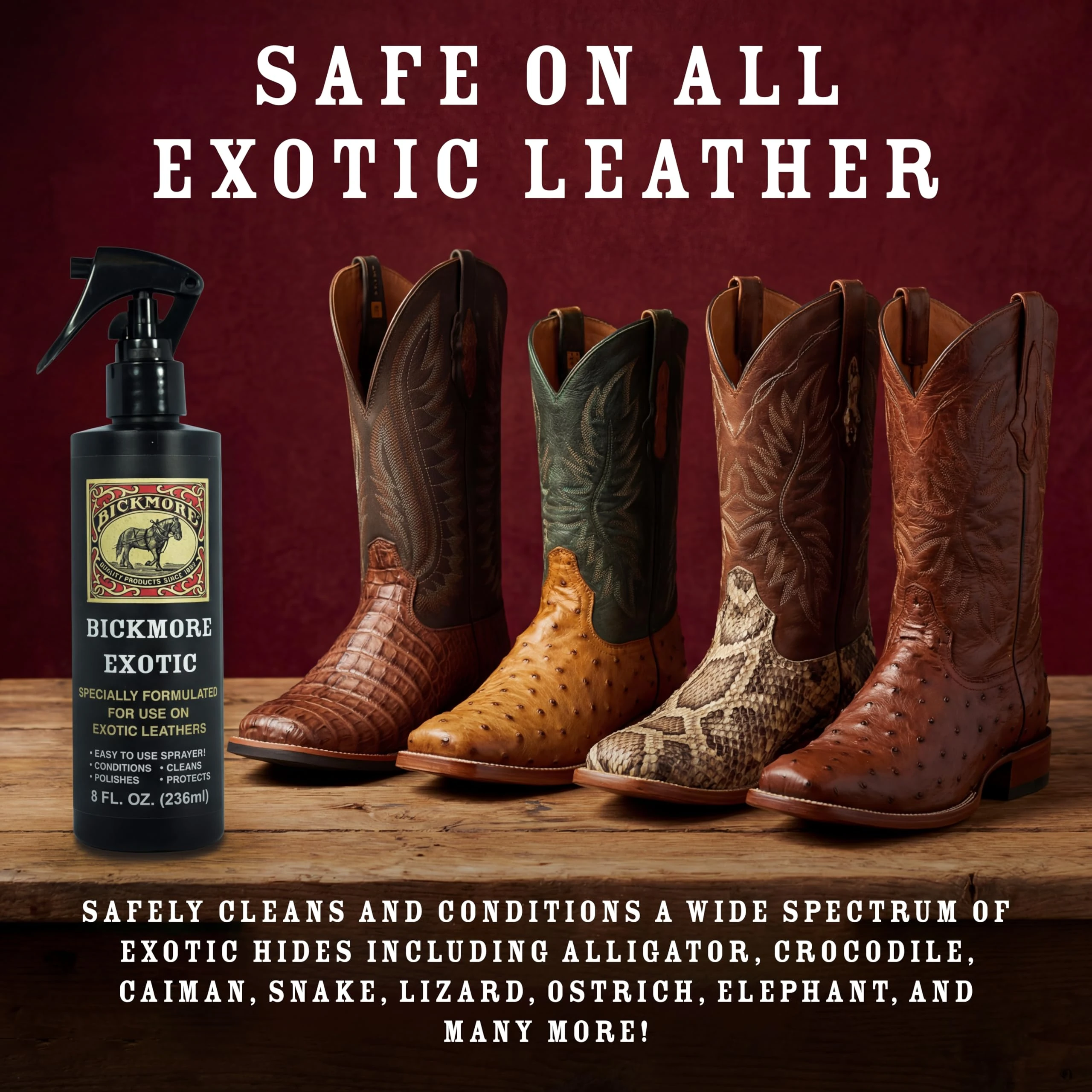 Bickmore Exotic Leather Cleaner & Conditioner for Exotic Skins and Leathers | One-step care, preserves material integrity and product photo, view 5 of 17
