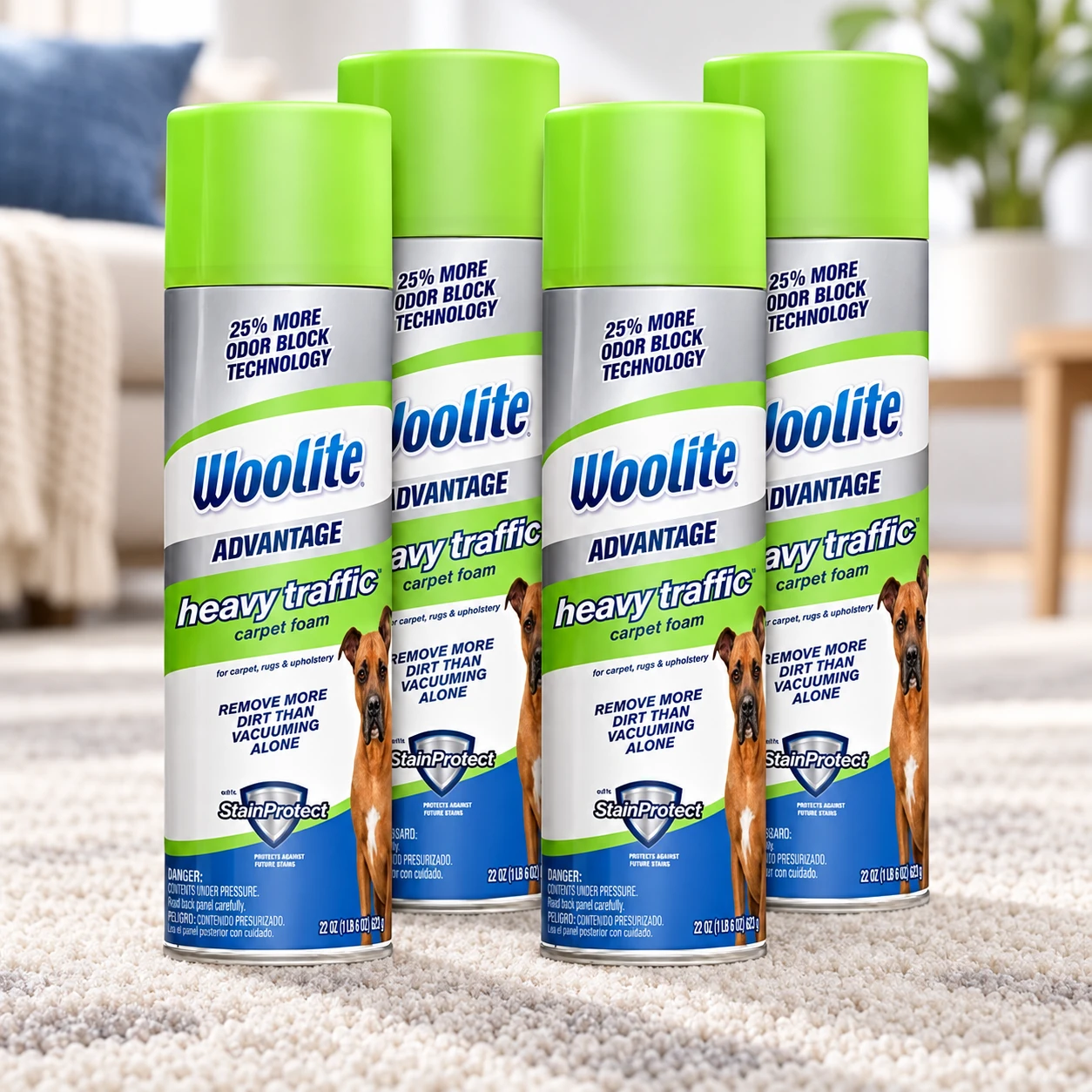 Bissell Woolite Advantage Heavy Traffic Carpet Foam 4 Pack, 3320 product image 1