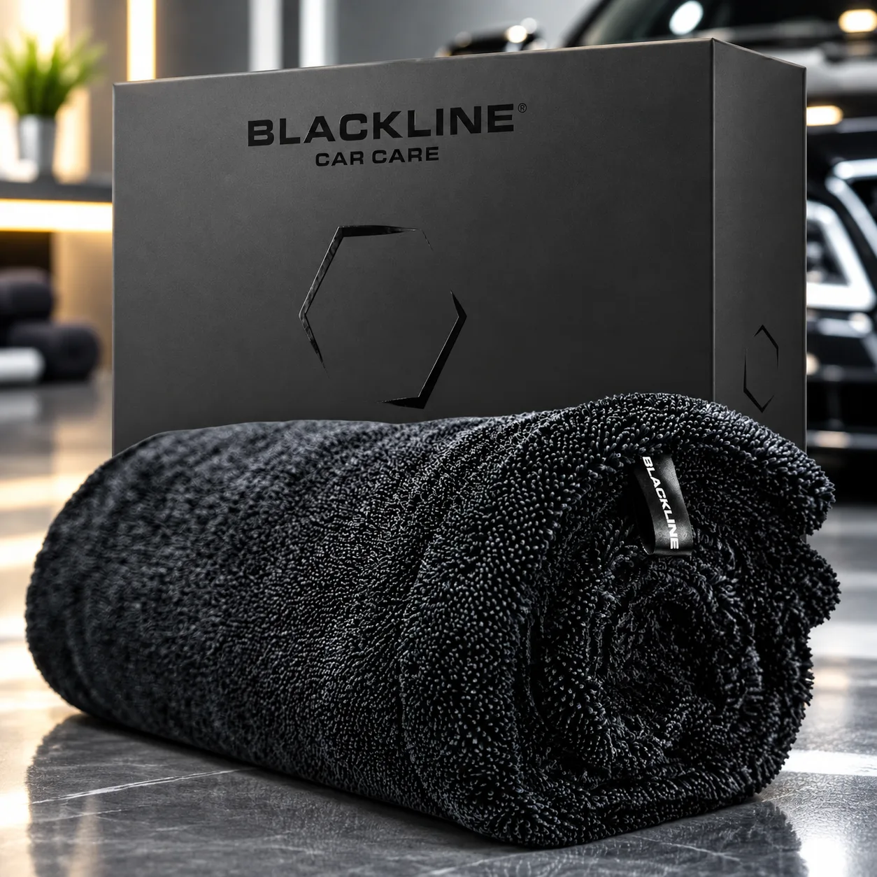Blackline Microfiber Car Drying Towel 24"x36", 1300GSM Twisted Loop | Twisted Loop microfiber dries your car in one pass-1300 product photo, view 9 of 15