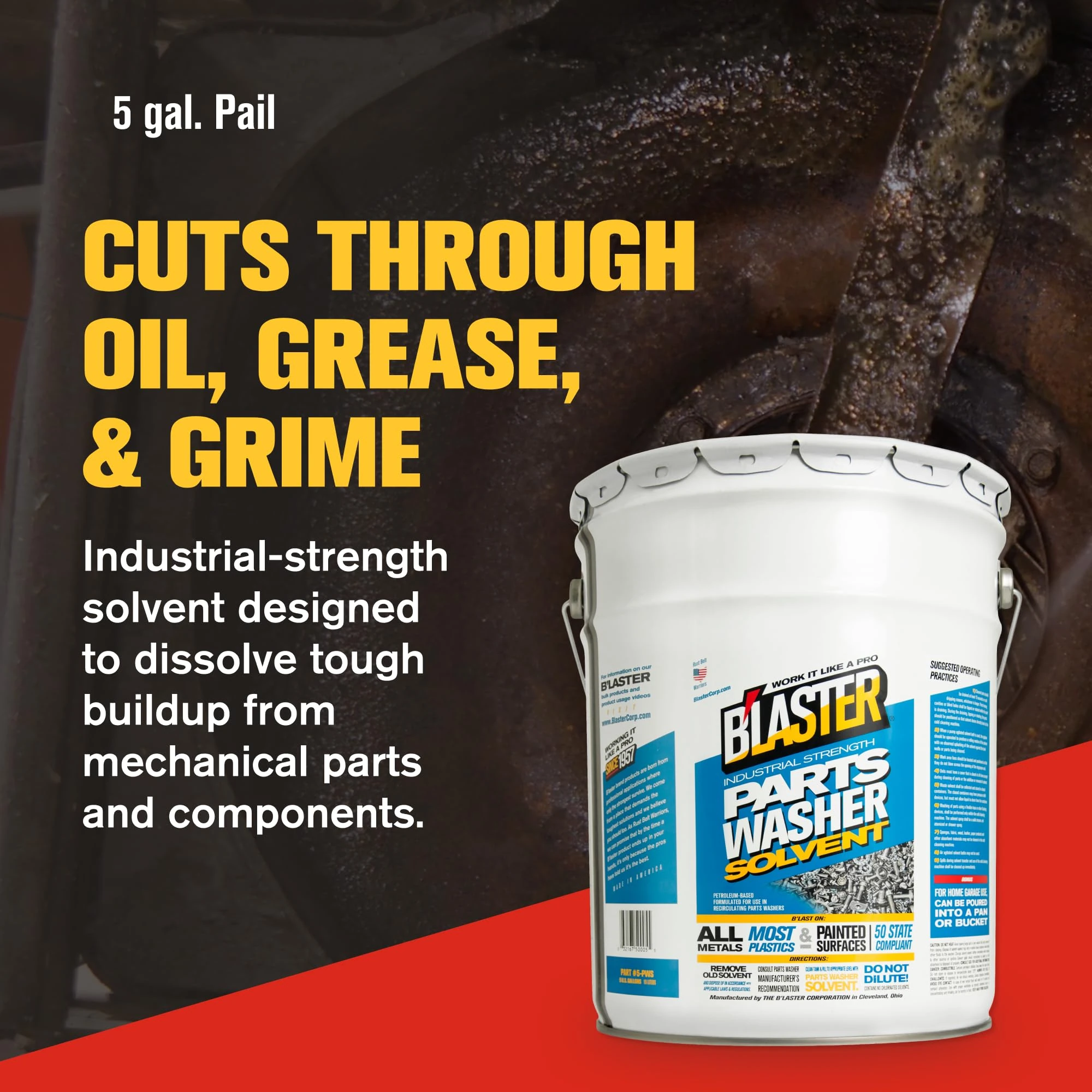 B’laster Parts Washer – Parts Cleaner Solvent – High Flashpoint Formula Cleans Oil, Grease & Grime, No Residue, Works on Meta product image 3