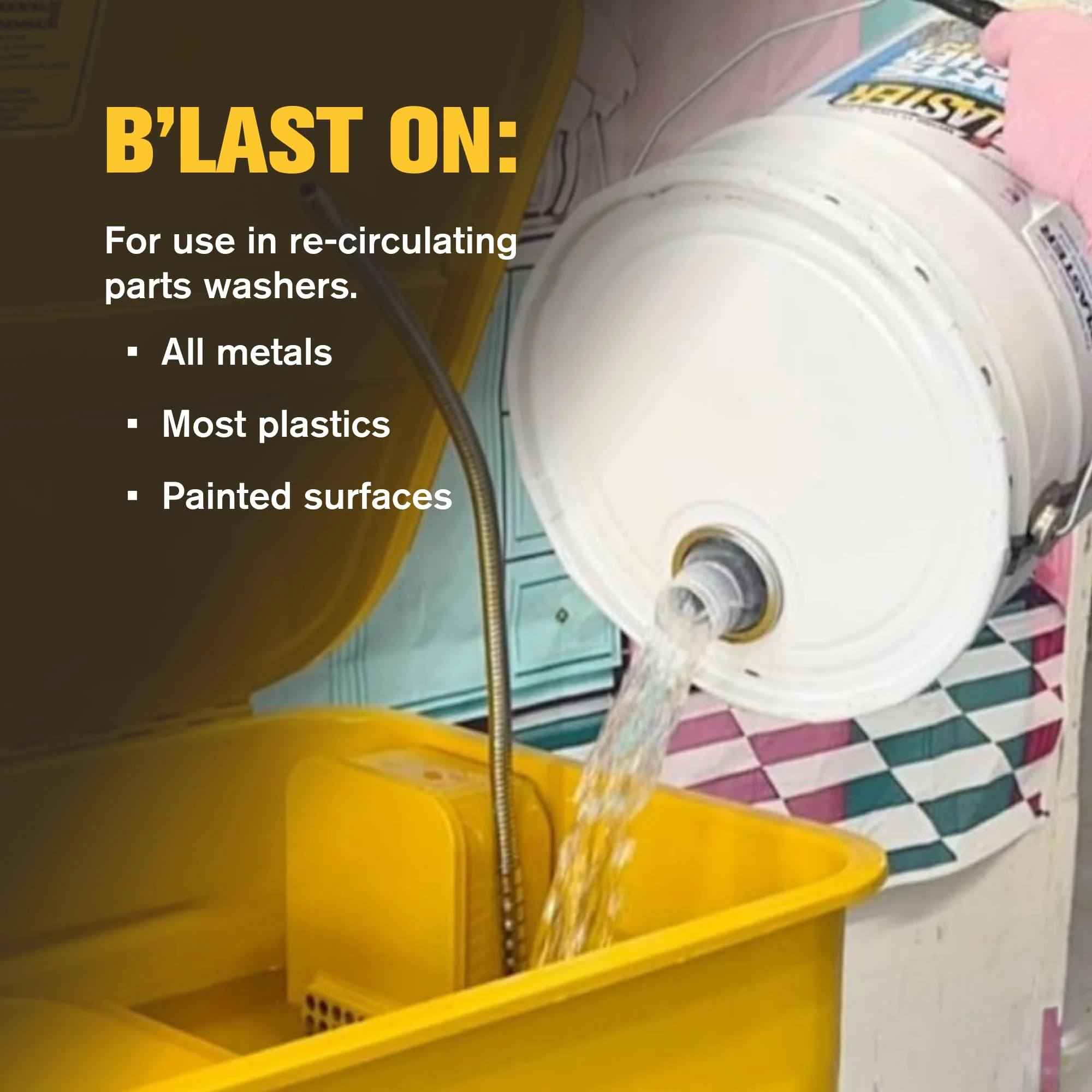 B’laster Parts Washer – Parts Cleaner Solvent – High Flashpoint Formula Cleans Oil, Grease & Grime, No Residue, Works on Meta product photo, view 5 of 18