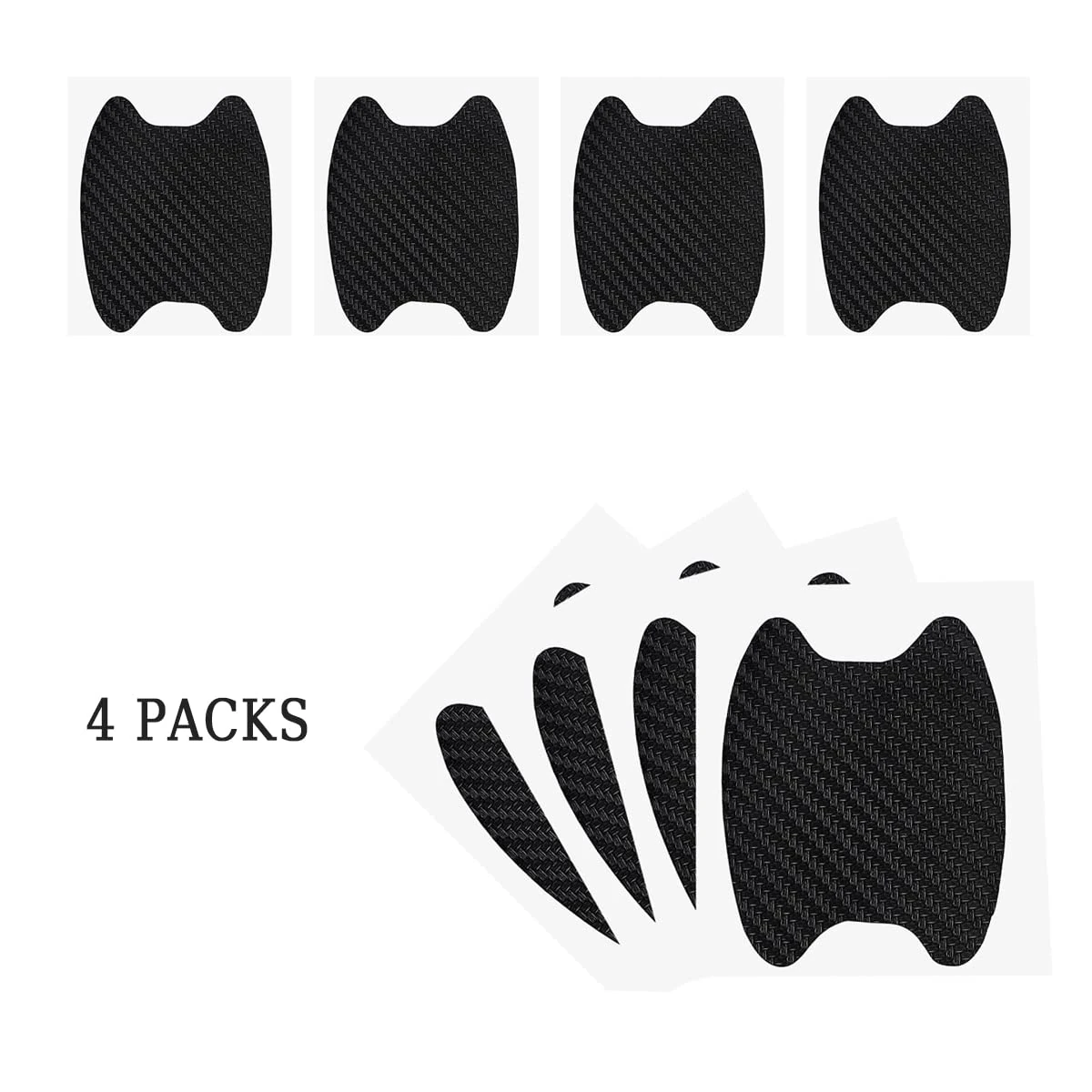Blilo 4PCS Carbon Fiber Car Door Cup Protector Films, Black | non-marking protective layer, paint-covering barrier, fits most product photo, view 7 of 15