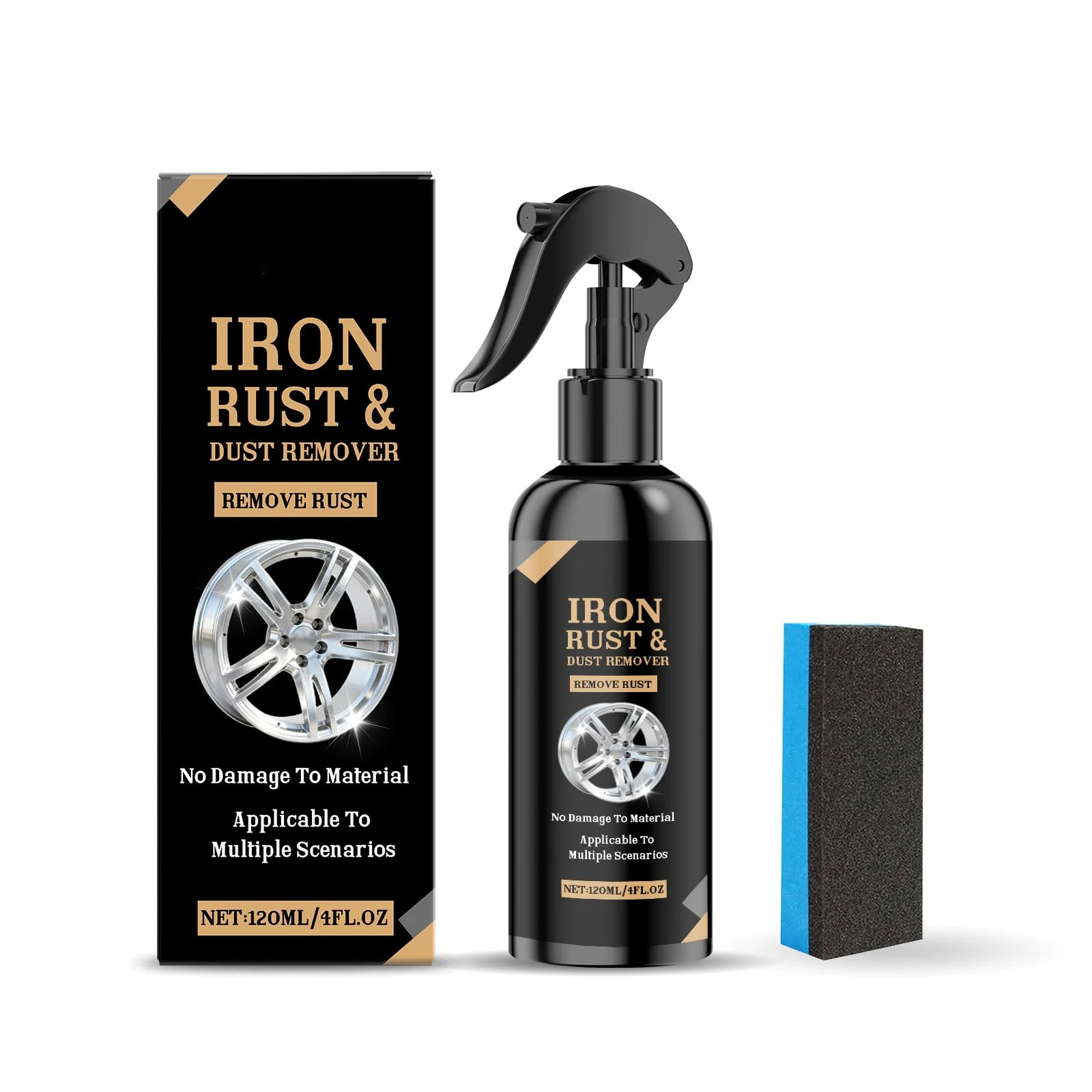 BlueBouff Car Wheel Cleaning Spray, Rust Remover Spray, Iron Aluminium Remover, Powerful Stain Removal, for Cars, Trucks, Mot product image 2