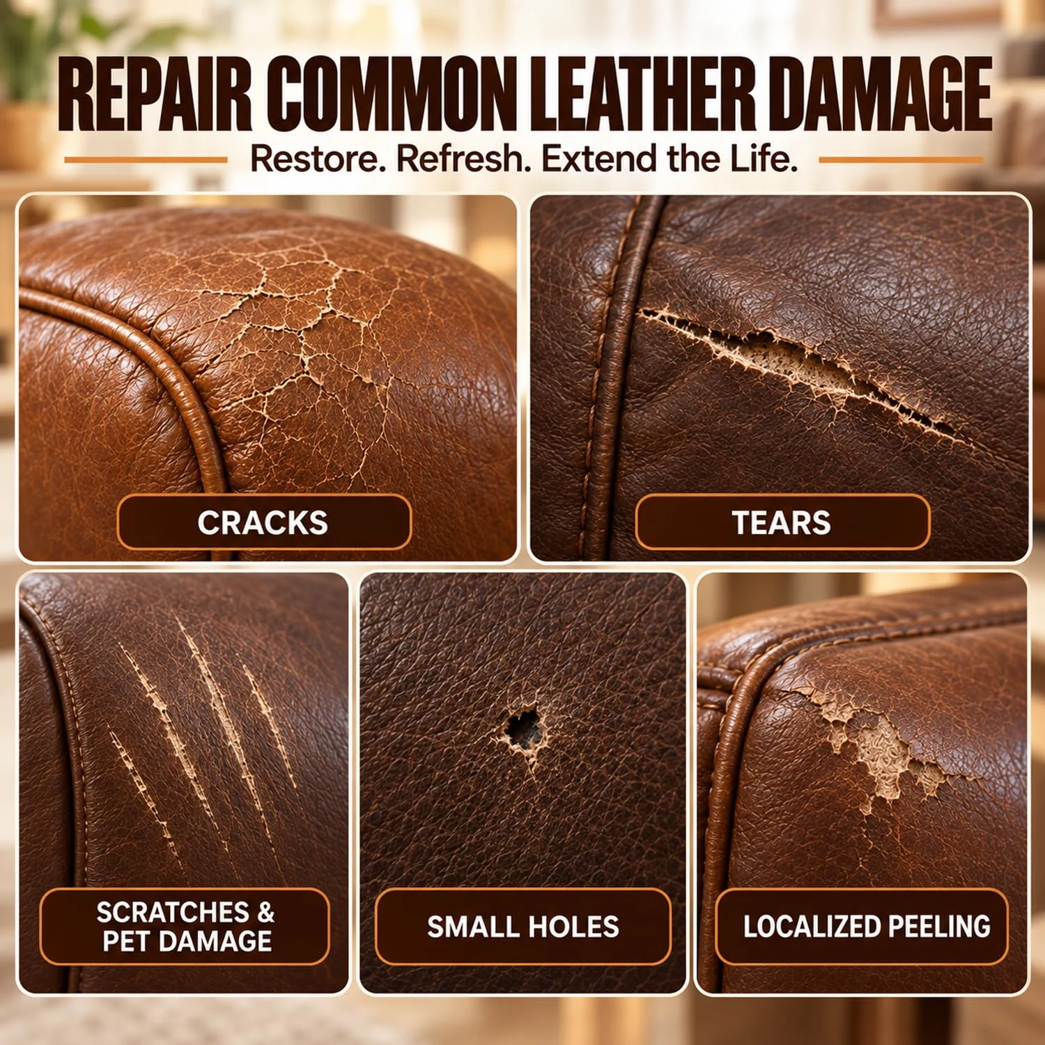 Brown Leather Repair Kit for Furniture & Couches product photo, view 5 of 7