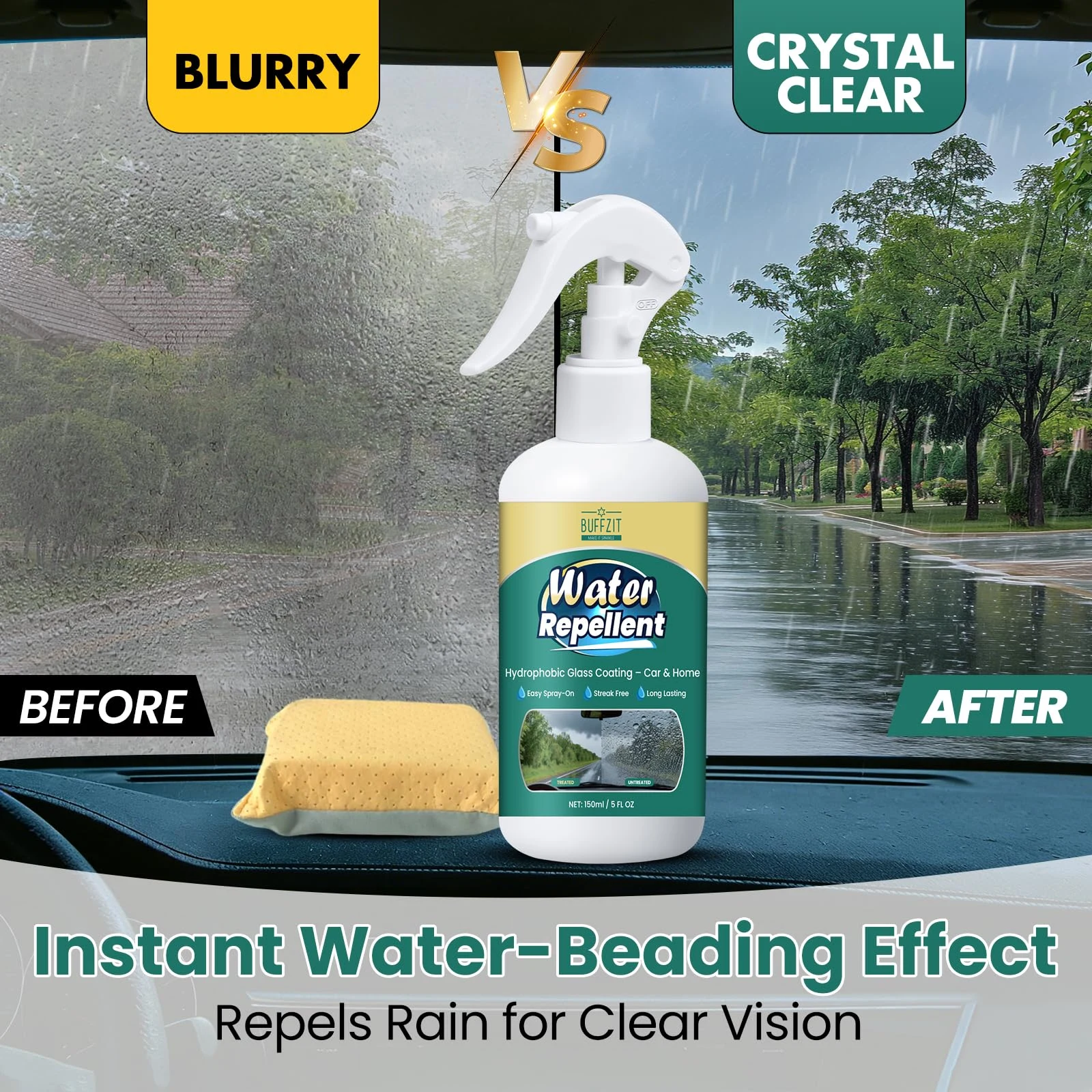 BUFFZIT Glass Water Repellent Spray product view 3