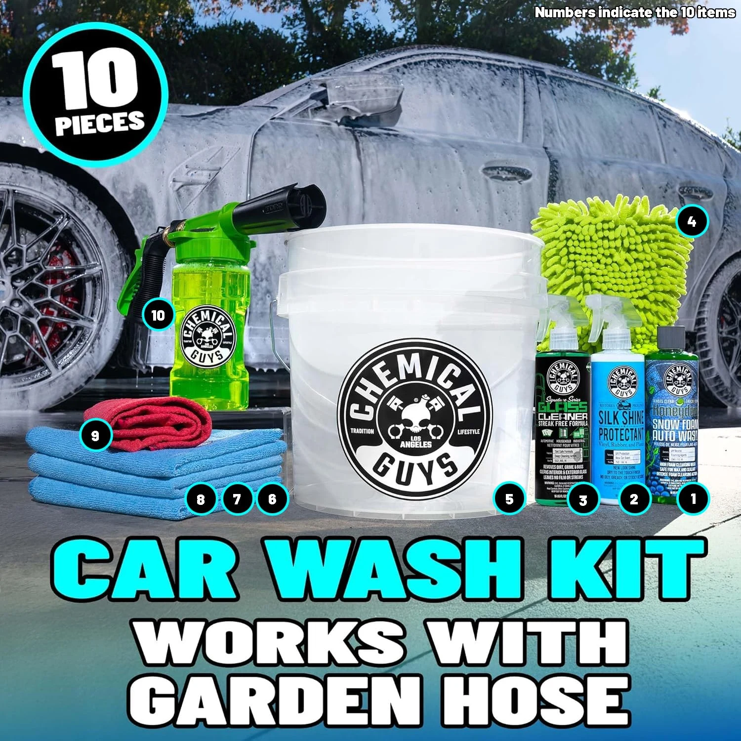 Chemical Guys 10-Piece Car Wash Kit with Foam Gun product photo, view 3 of 7