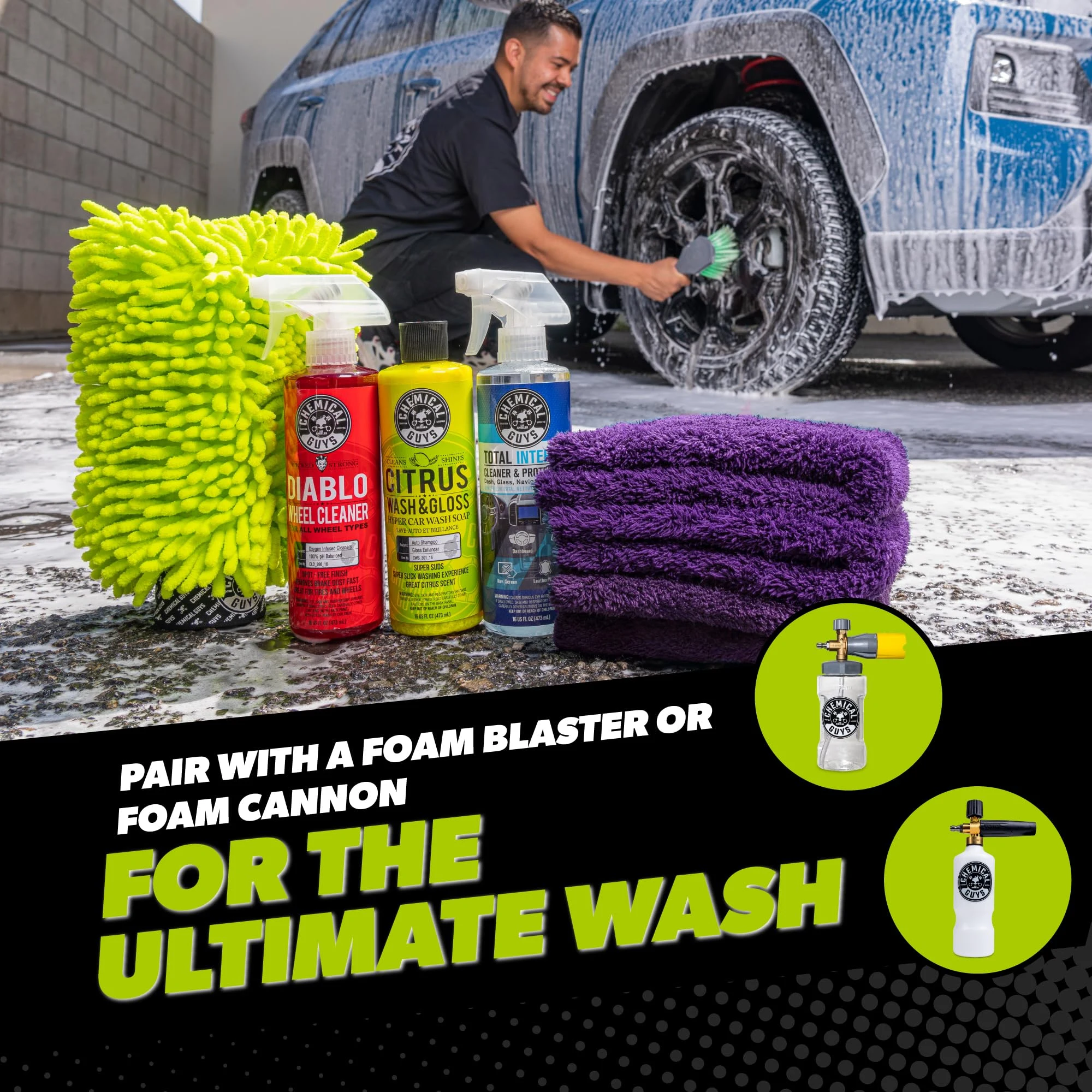 Chemical Guys 7-Piece Car Cleaning Kit, Wash, Wheel & Interior Cleaners product photo, view 6 of 6