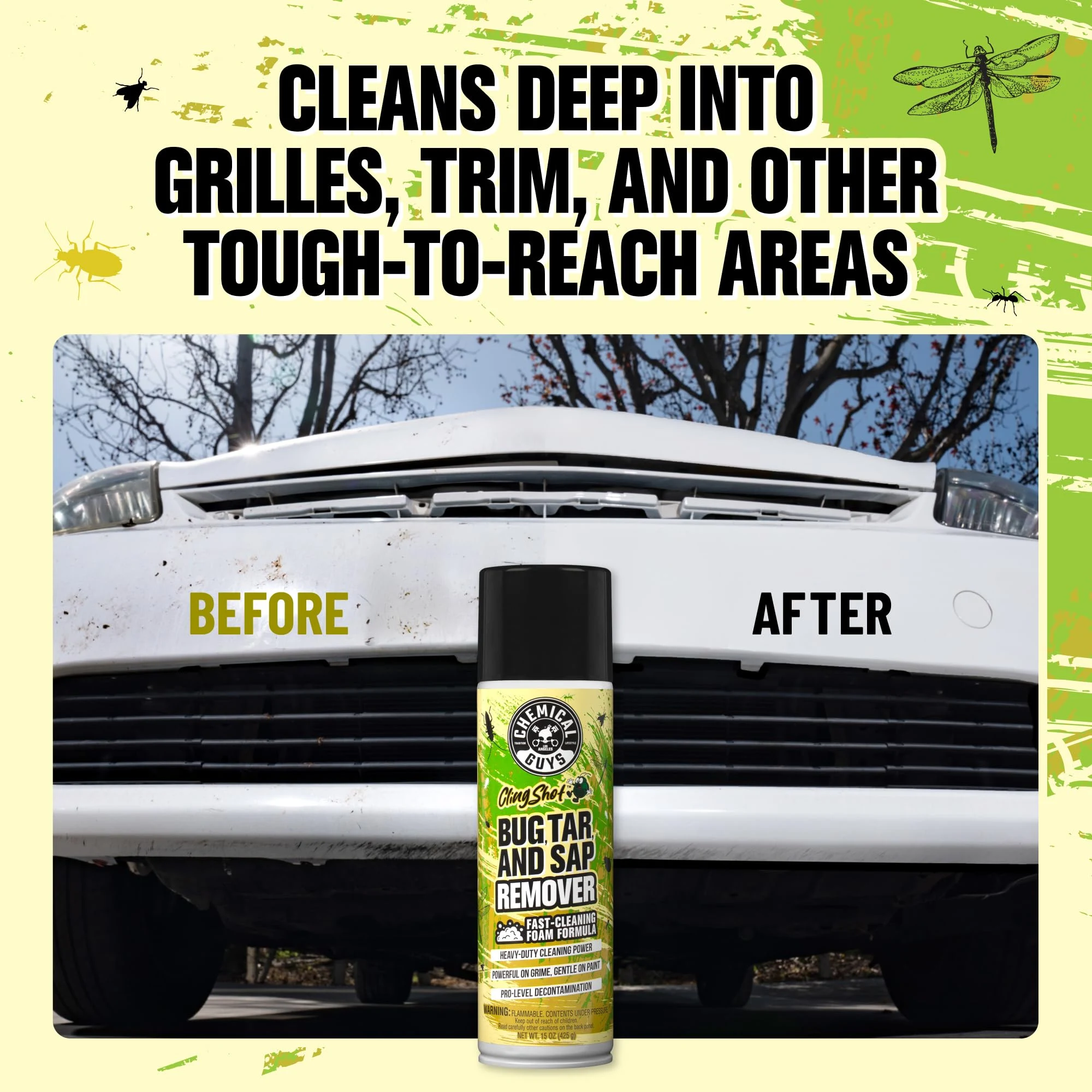 Chemical Guys Bug, Sap & Tar Remover, Fast-Acting Pre-Wash Spray, 15 oz product photo, view 7 of 8