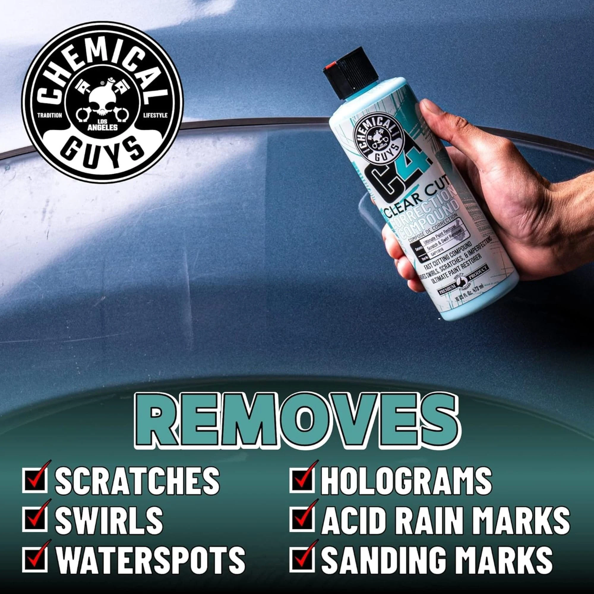 Chemical Guys C4 & P4 Compound & Polish Paint Correction Kit, 2 x 16 oz product photo, view 5 of 7