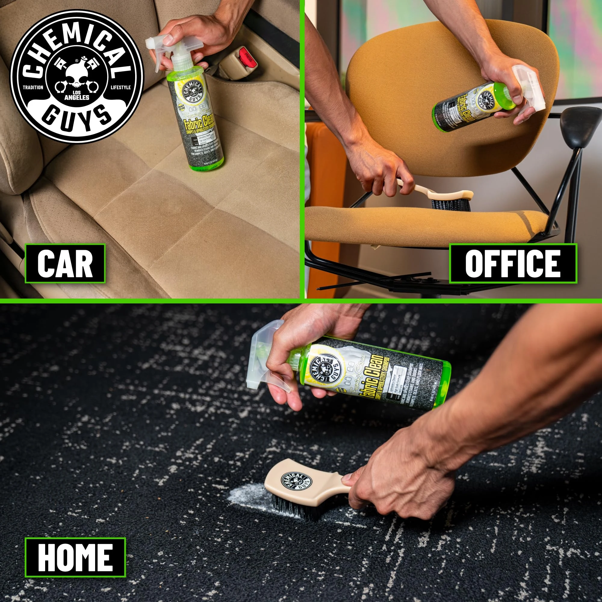 Chemical Guys Citrus Fabric & Carpet Cleaner Spray with Brush Kit, 16 oz product photo, view 8 of 8