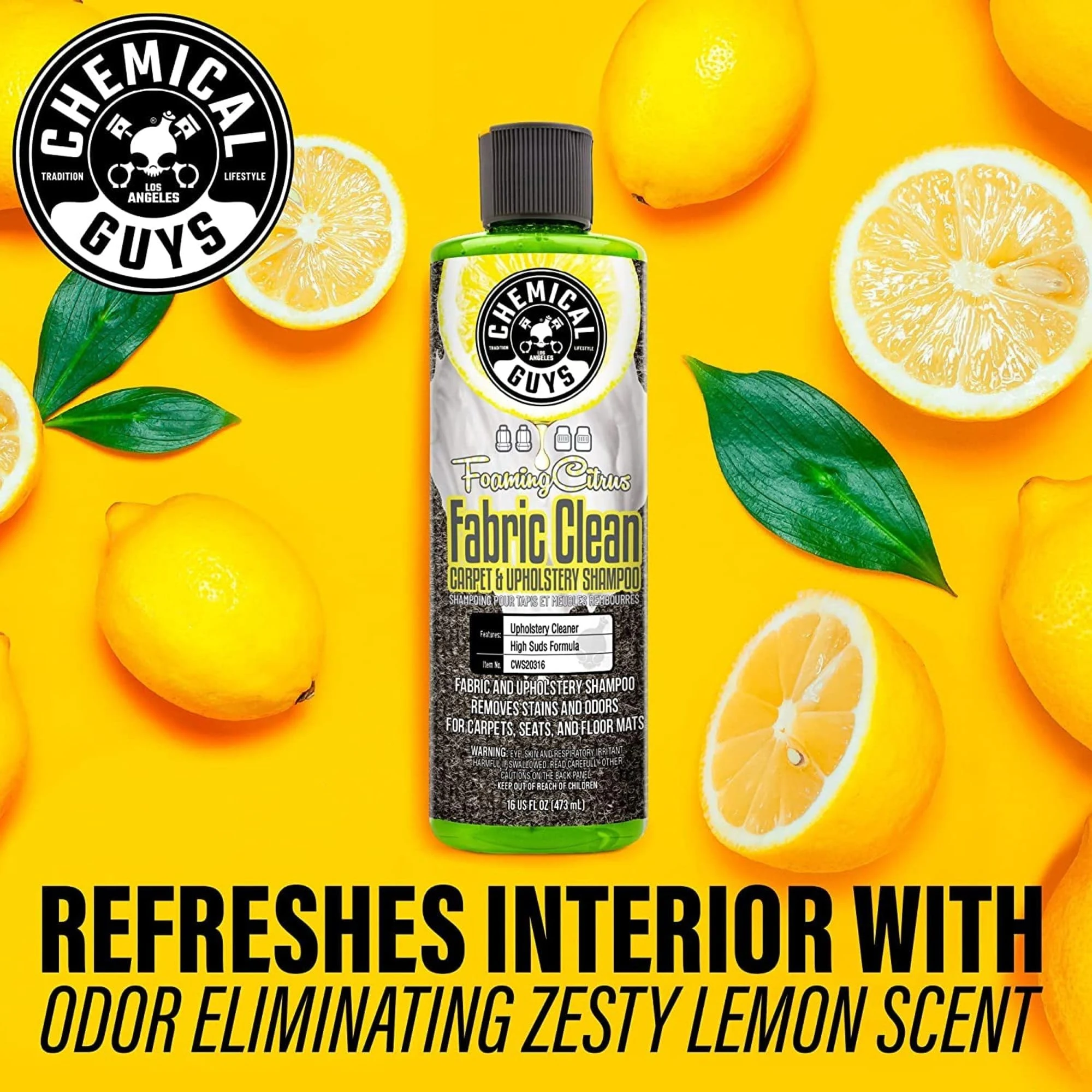 Chemical Guys Citrus Foaming Fabric & Carpet Cleaner Drill Brush, 16 oz product photo, view 3 of 7