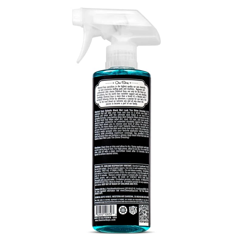 Chemical Guys Galactic Black Wet Look Tire Shine Spray, High Gloss, 16 oz product photo, view 3 of 7