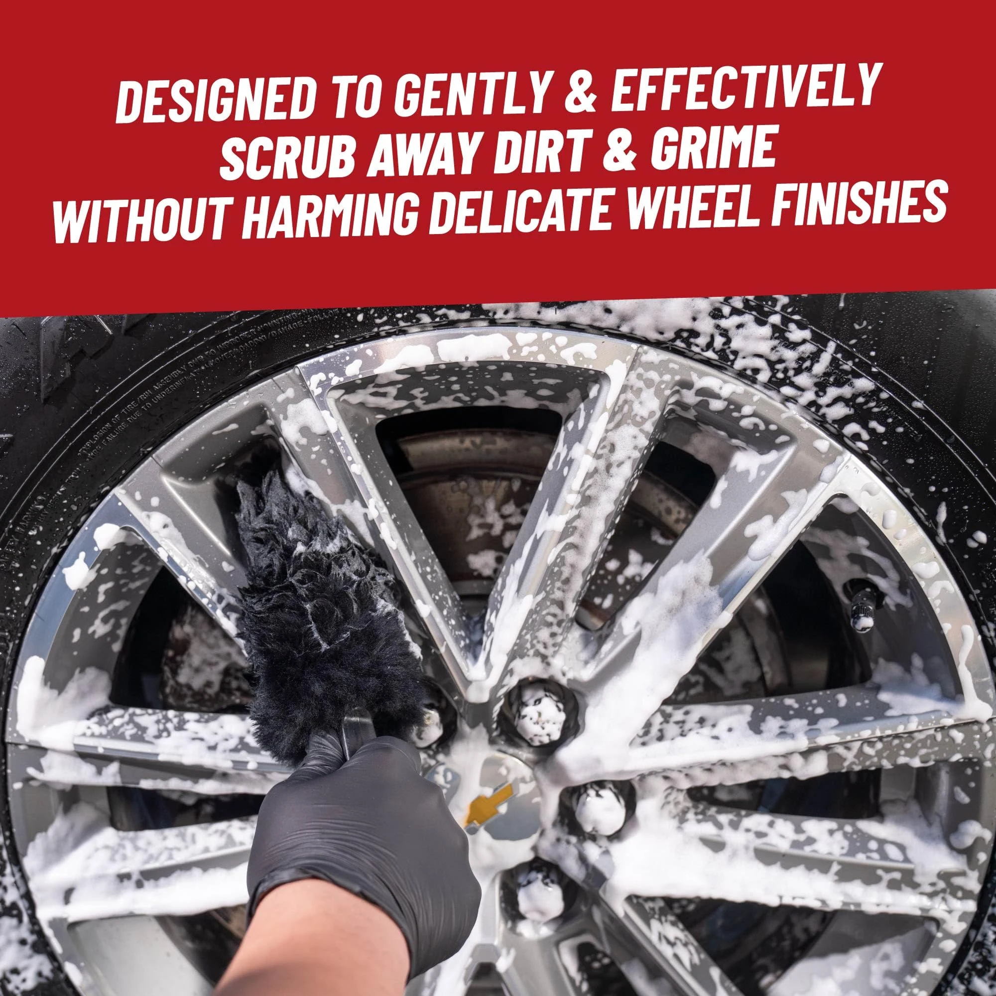 Chemical Guys Gerbil Wheel & Rim Brush, Soft Natural Bristles, for Tires product photo, view 3 of 7