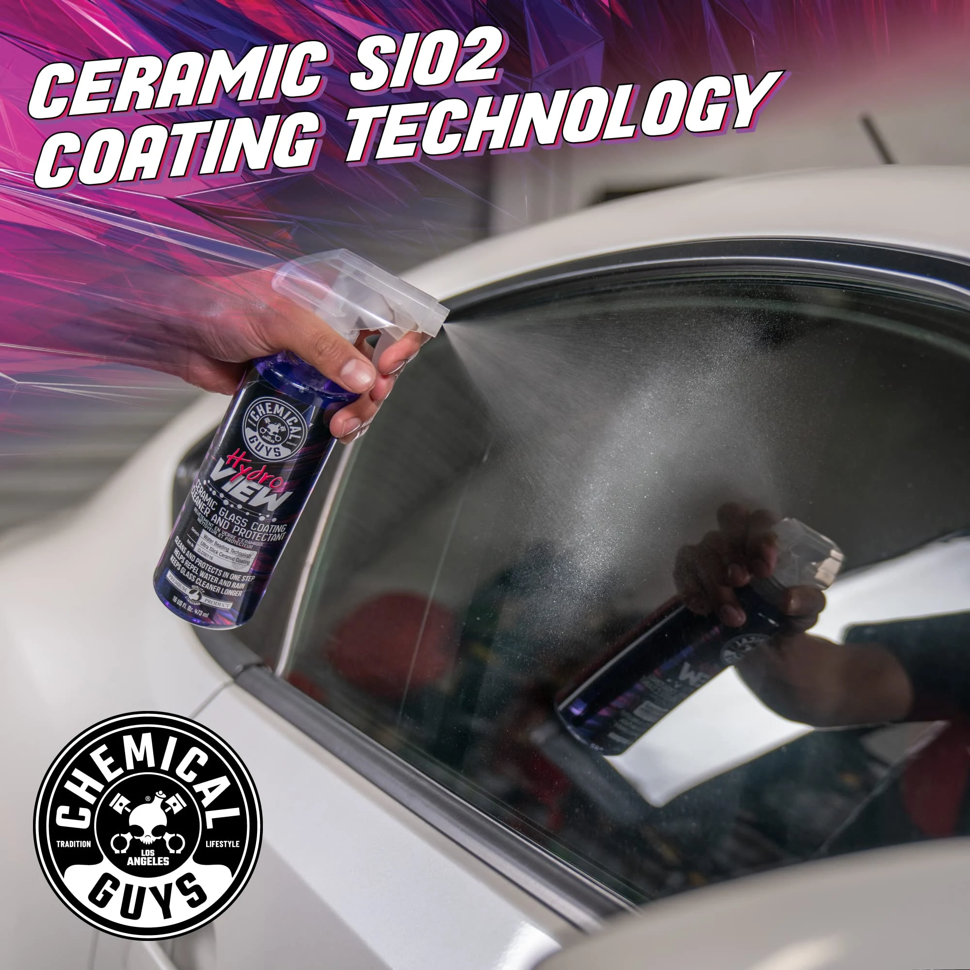 Chemical Guys HydroView Ceramic Glass Cleaner & Coating for Windows, 16 oz product photo, view 7 of 7