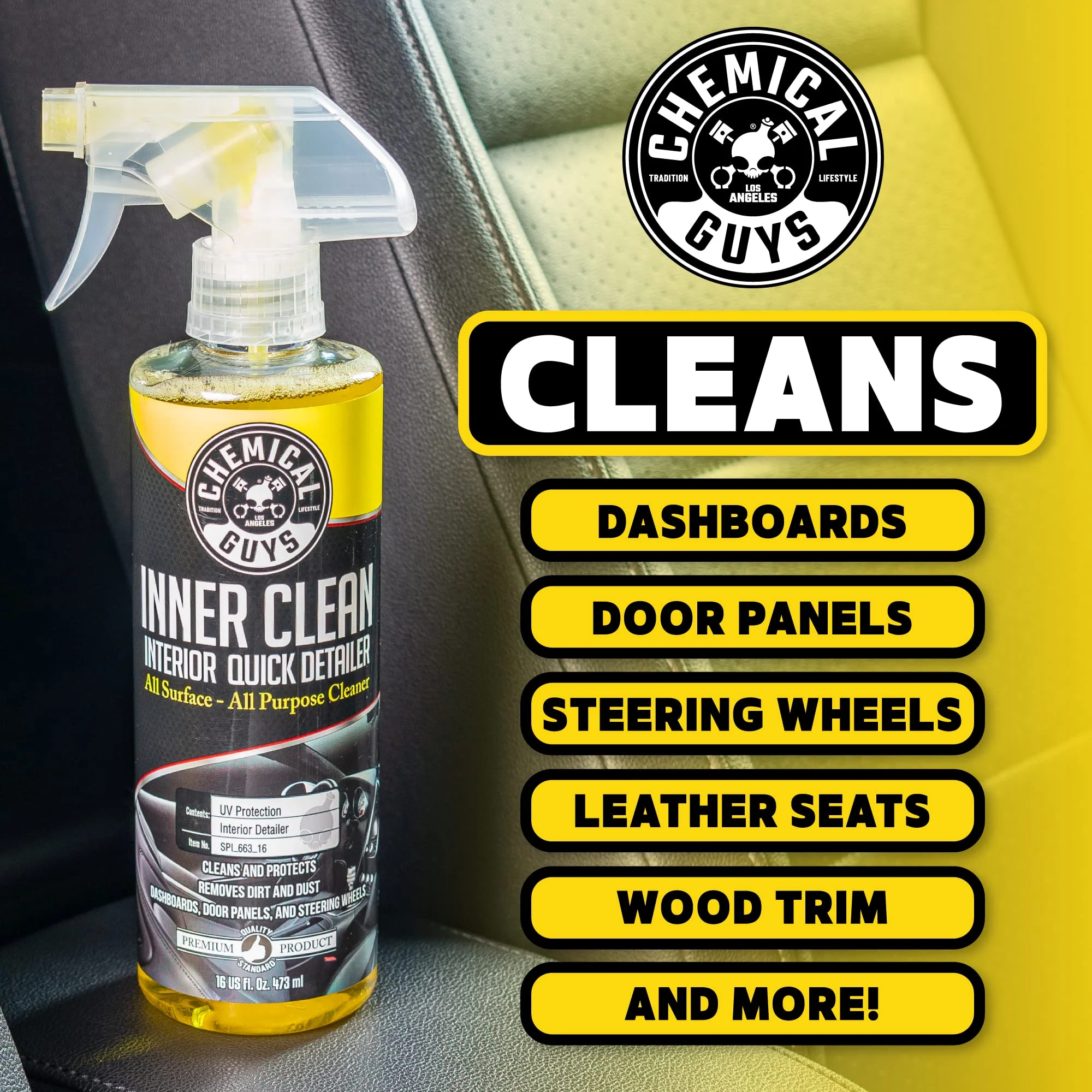 Chemical Guys InnerClean Interior Quick Detailer & Protectant Spray, 16 oz product photo, view 7 of 7