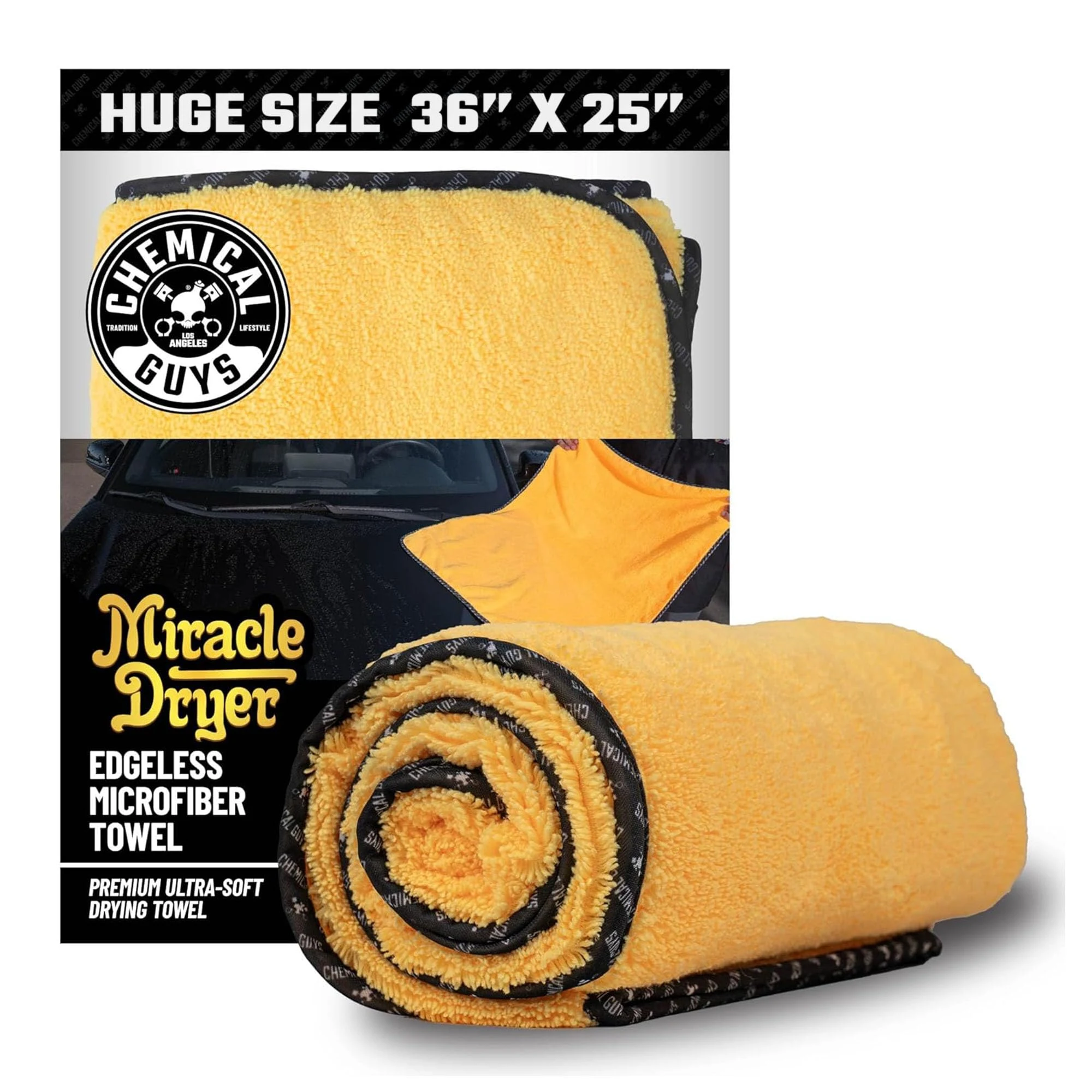 Chemical Guys, Large Microfiber Drying Towel for Cars, 36 supplied product image