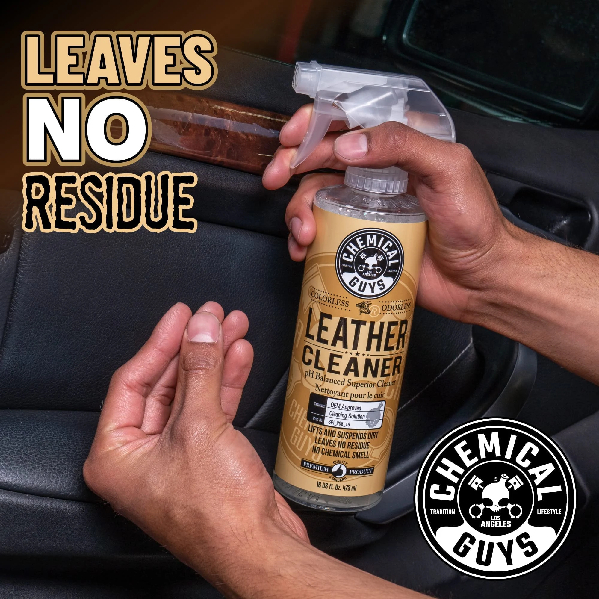 Chemical Guys Leather Cleaner & Conditioner Kit for Cars & Home, 2 x 16 oz product photo, view 6 of 6