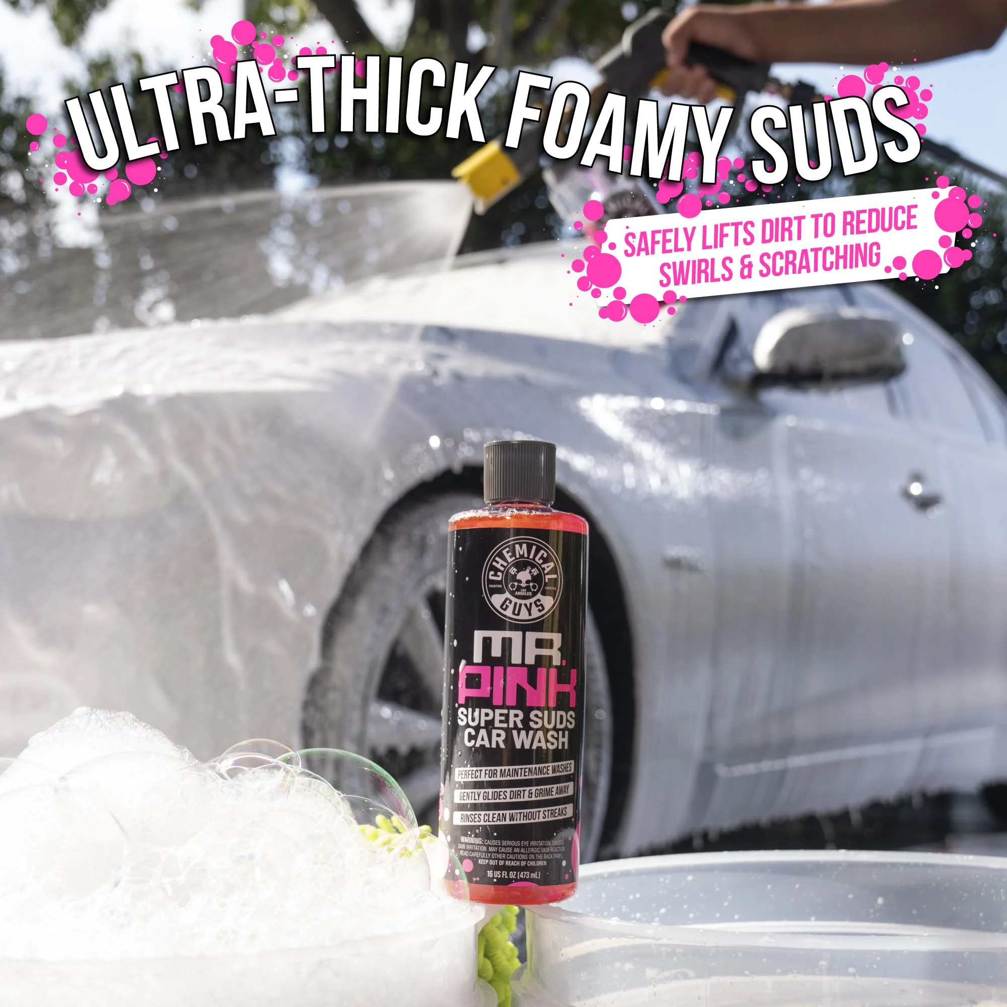 Chemical Guys Mr. Pink Car Wash Soap 64 oz with Wash Mitt product photo, view 3 of 7