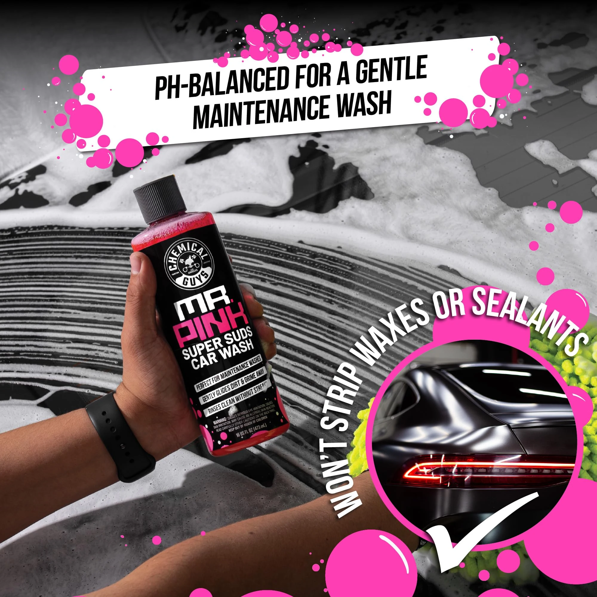 Chemical Guys Mr. Pink Car Wash Soap 64 oz with Wash Mitt product photo, view 4 of 7