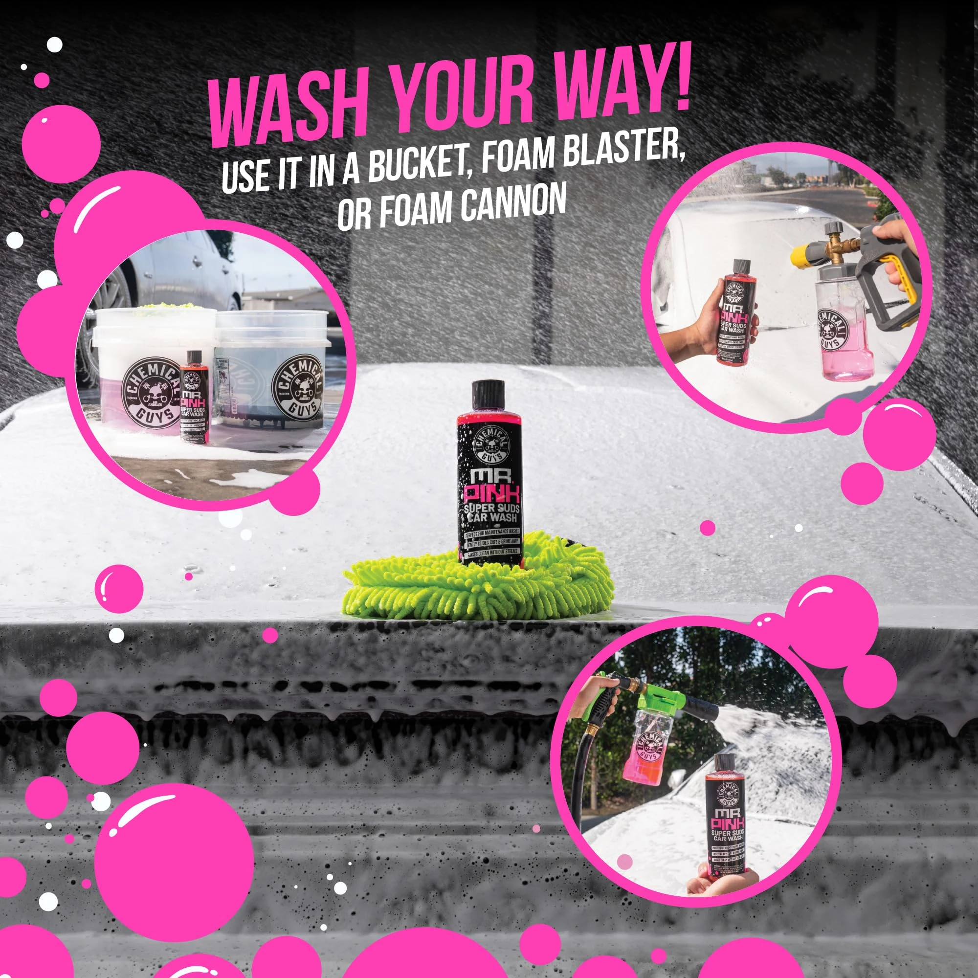 Chemical Guys Mr. Pink Car Wash Soap 64 oz with Wash Mitt product photo, view 6 of 7