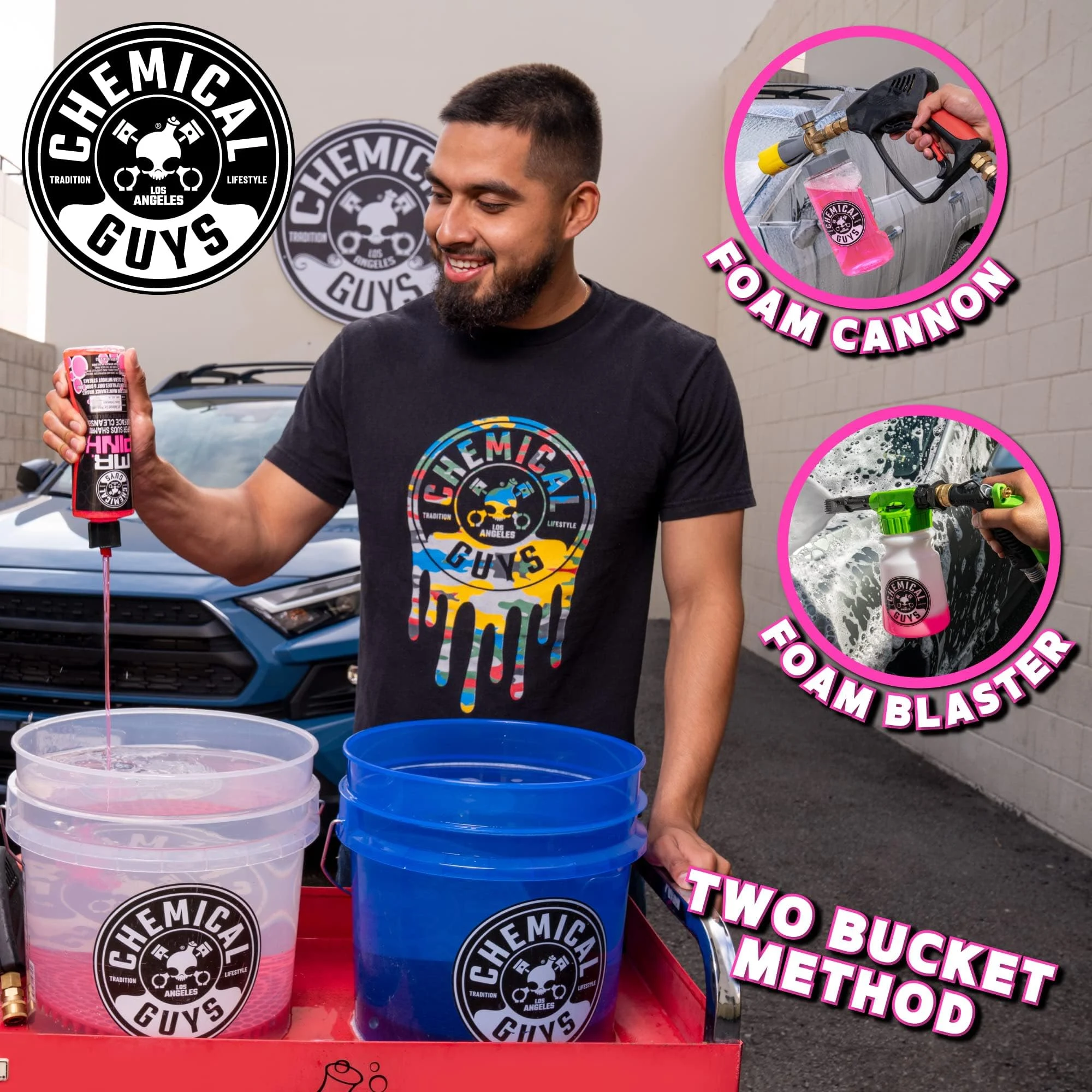 Chemical Guys Mr. Pink Car Wash Soap, Foam Cannon & Bucket Wash, 64 oz product photo, view 7 of 7