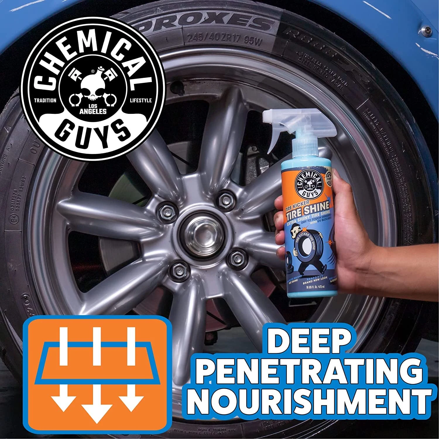 Chemical Guys Tire Kicker Extra Glossy Tire Shine for Rubber & Trim, 16 oz product photo, view 4 of 7