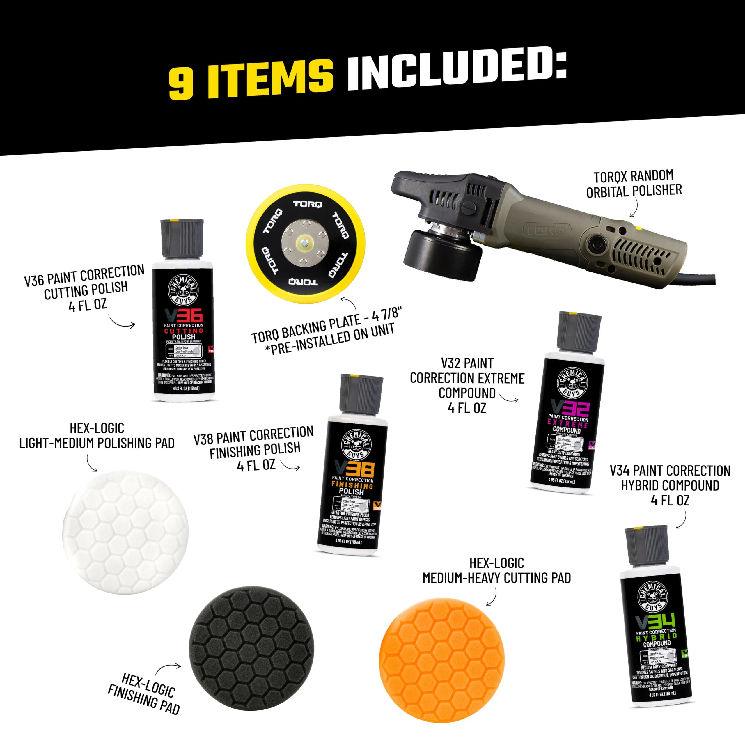 Chemical Guys TORQX Random Orbital Polisher product photo, view 4 of 7
