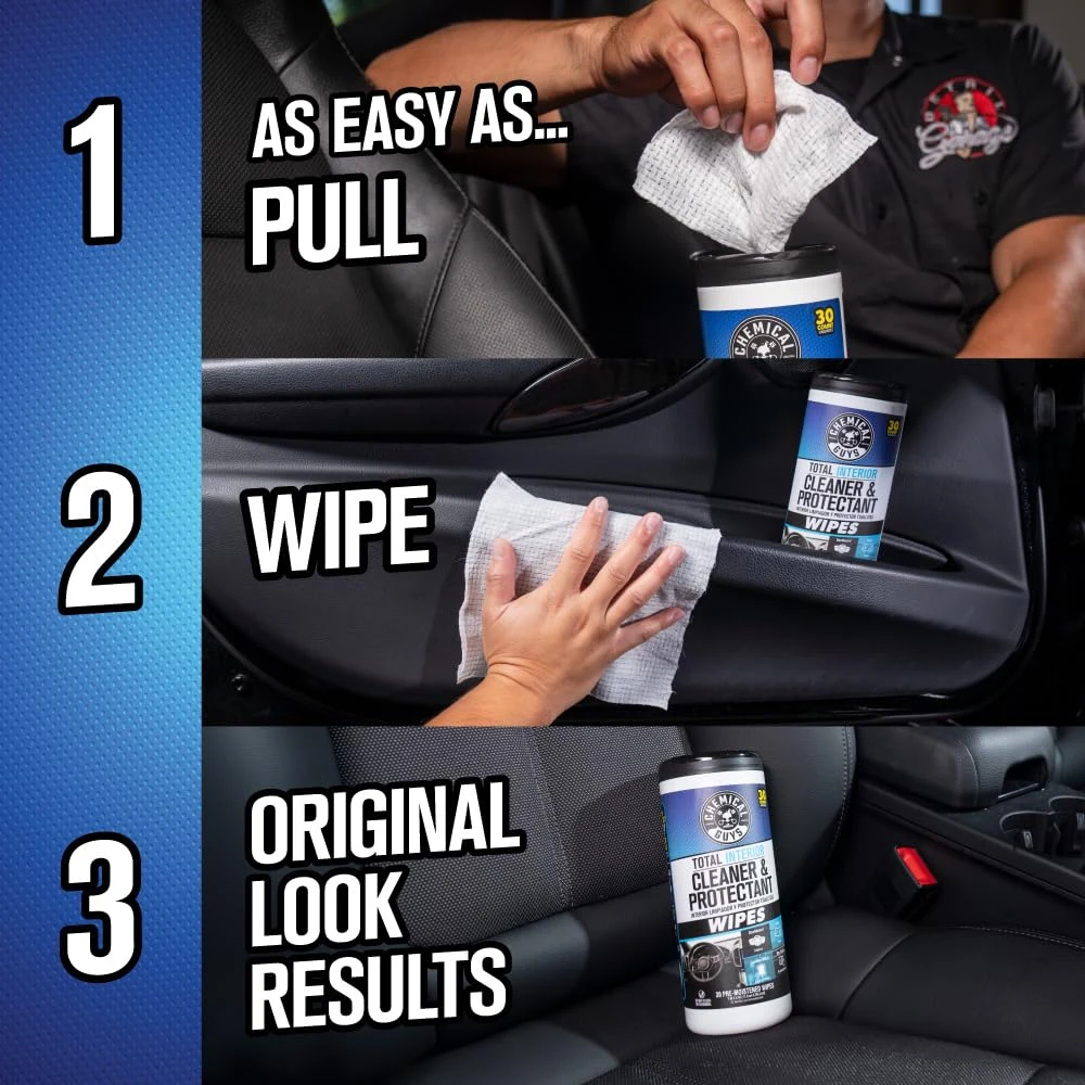 Chemical Guys Total Interior Cleaner & Protectant Canister Wipes, 60 Count product photo, view 5 of 6