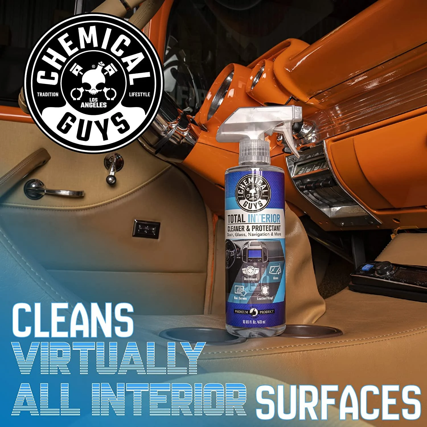 Chemical Guys Total Interior Cleaner, Protectant & Car Detailer, 16 oz product photo, view 6 of 7
