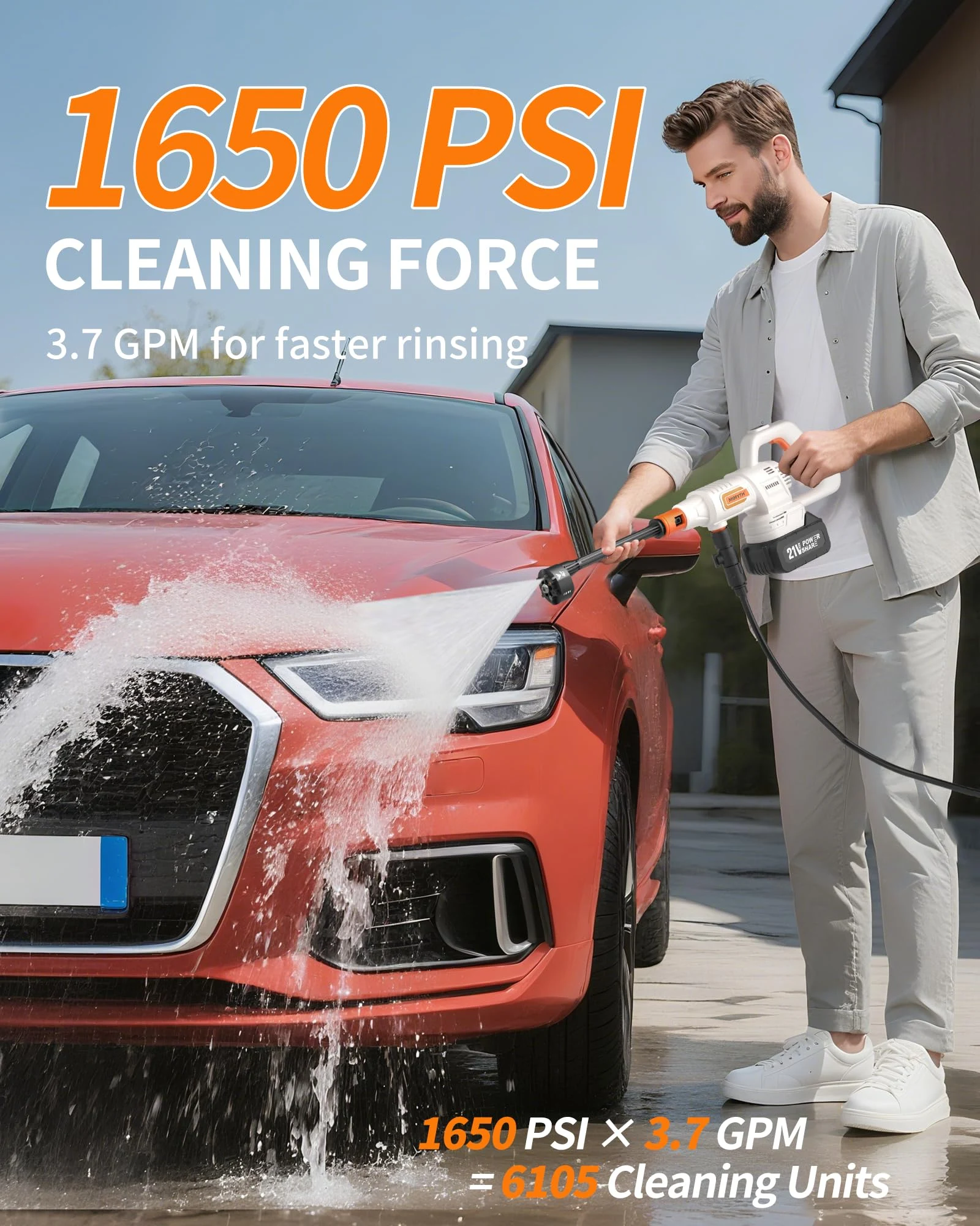 Cordless Pressure Washer Battery Powered product view 3