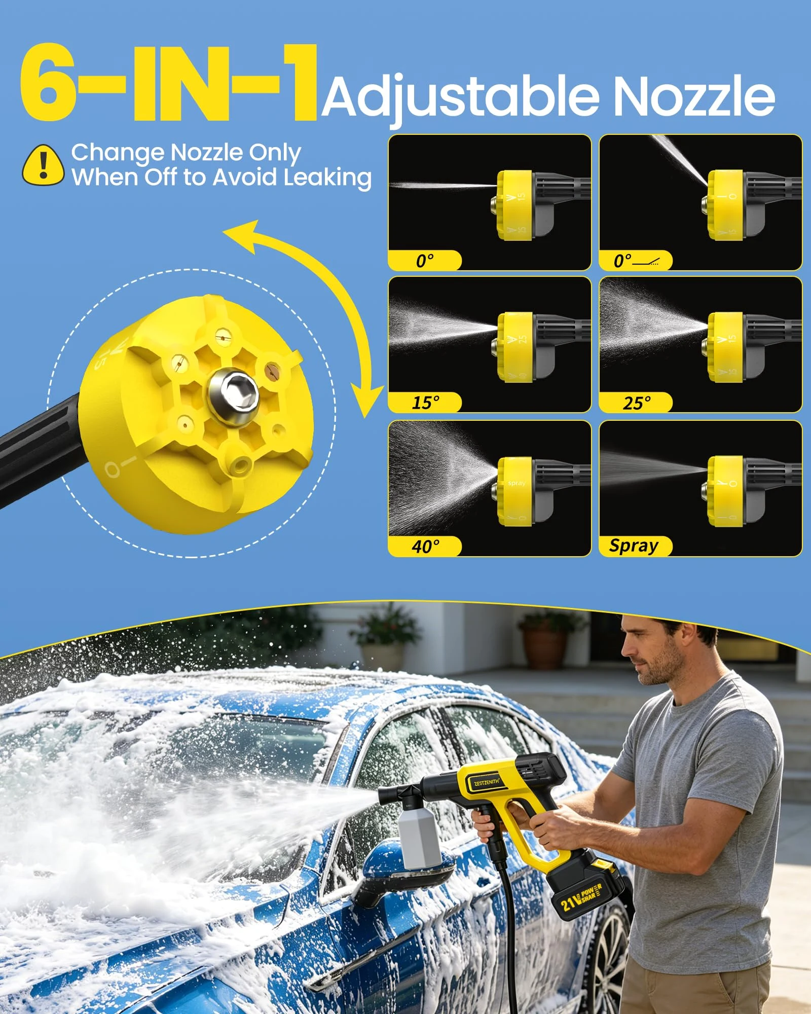 Cordless Pressure Washer Battery Powered, Handheld Cordless Power Washer product photo, view 5 of 7
