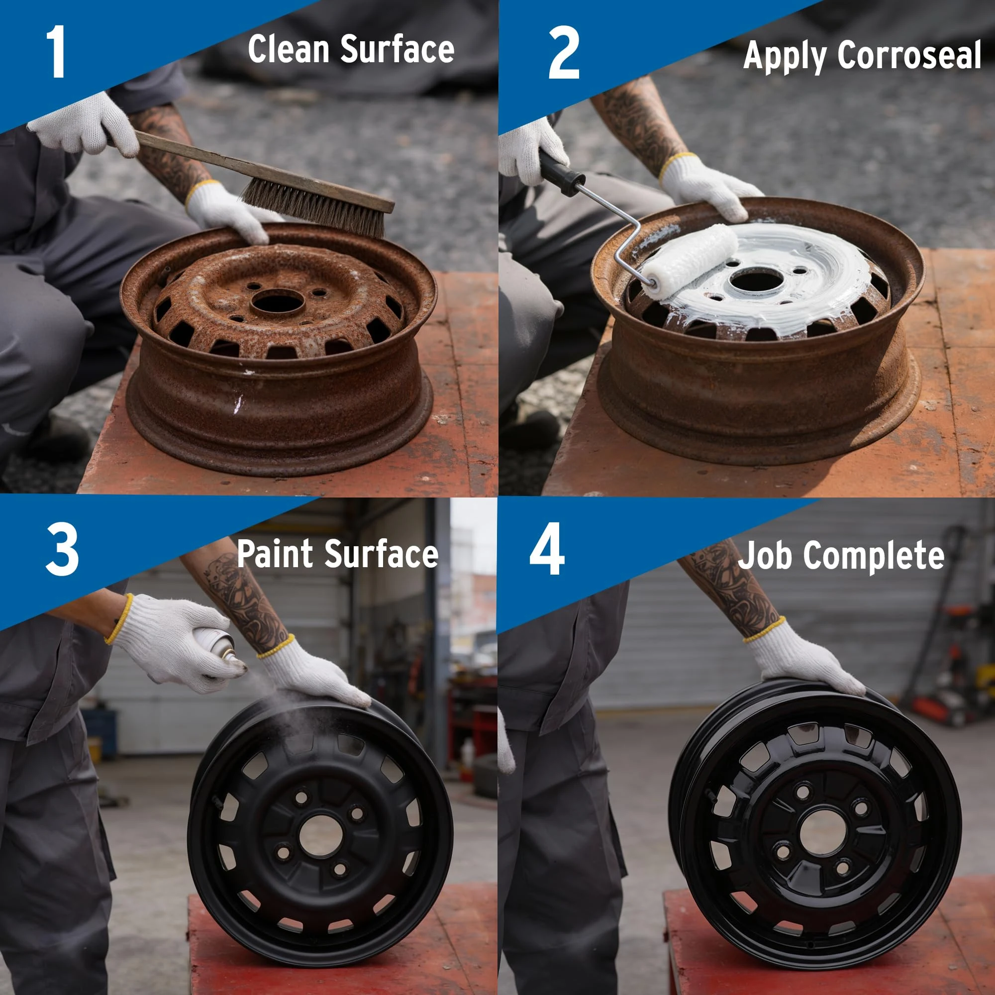 Corroseal Rust Converter & Metal Primer – Stops & Prevents Corrosion on Metal, Pro-Grade Rust Inhibitor for Cars, Trucks, Tra product photo, view 5 of 7