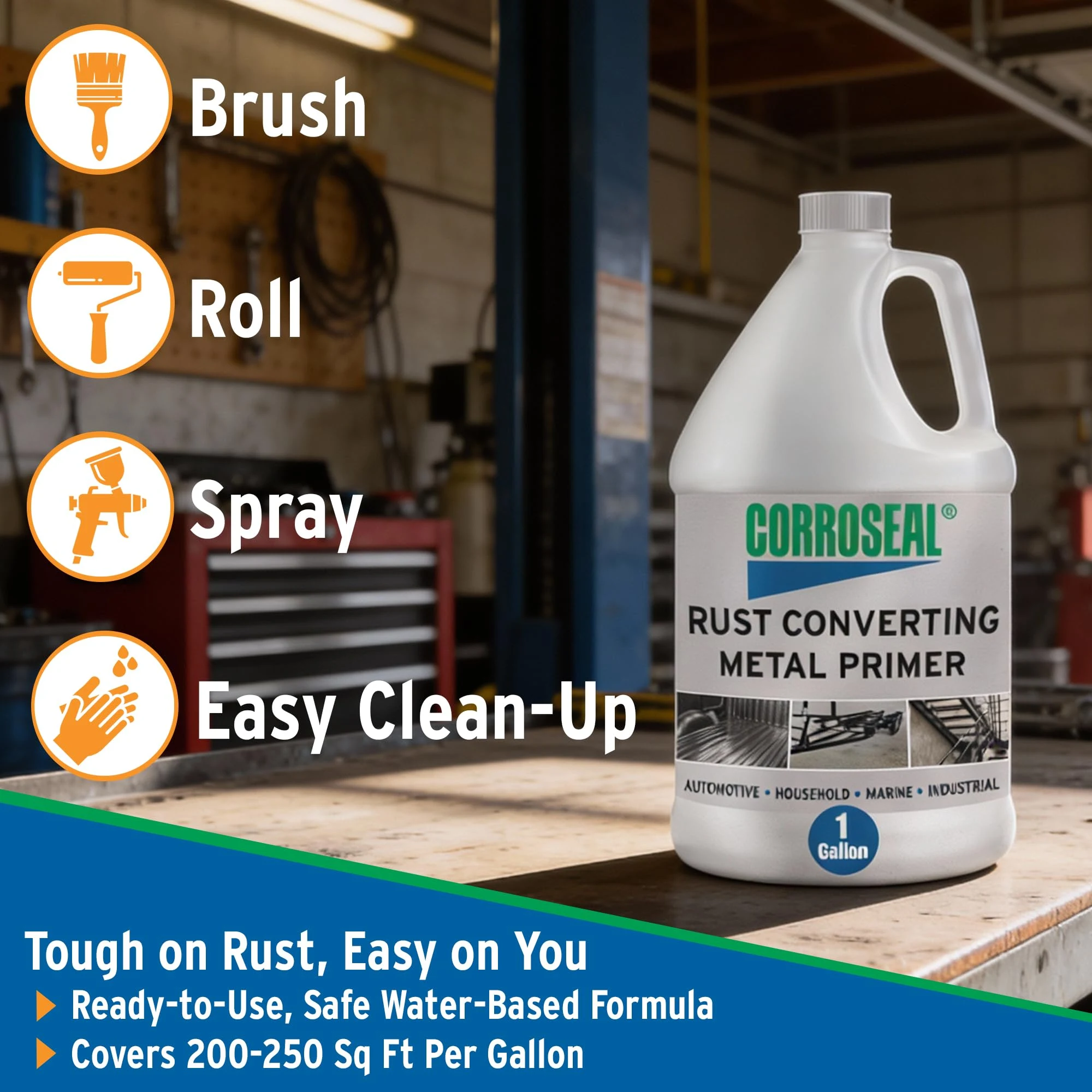 Corroseal Rust Converter & Metal Primer – Stops & Prevents Corrosion on Metal, Pro-Grade Rust Inhibitor for Cars, Trucks, Tra product photo, view 7 of 7