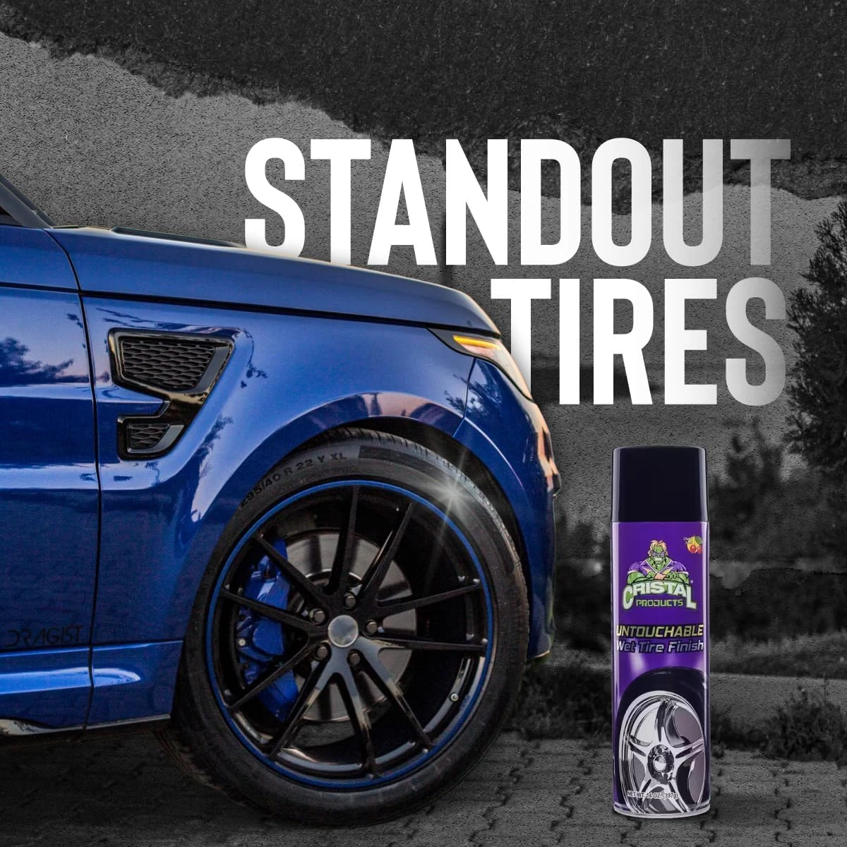 Cristal Products Untouchable Tire Shine Spray – Long-Lasting Wet Tire Finish for Deep Gloss & Protection – Waterproof Tire Sh product photo, view 7 of 7