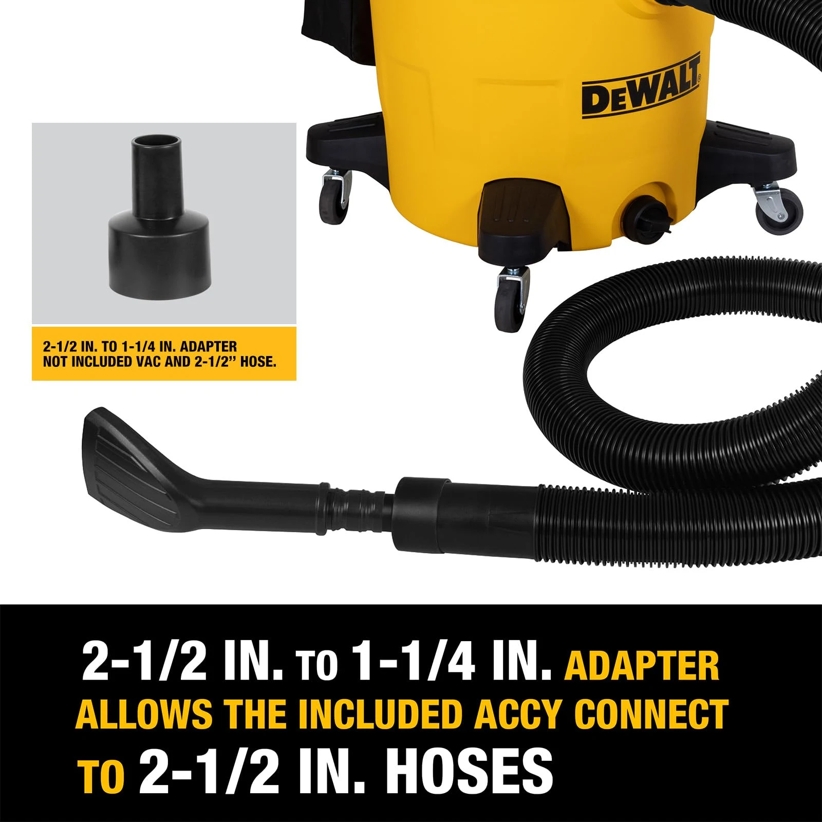 DEWALT 8-Piece Car Detailing Vacuum Hose Accessory Kit, DXVA13-0801 product photo, view 5 of 7