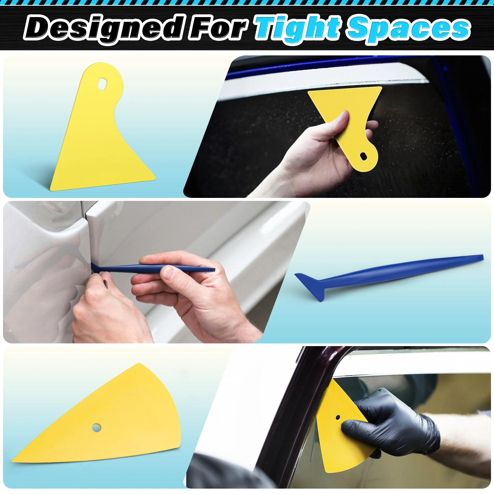 DIYSELF 18 Pcs Window Tint Kit, Vinyl Wrap Tool Kit, Water Blades Tool product photo, view 5 of 6