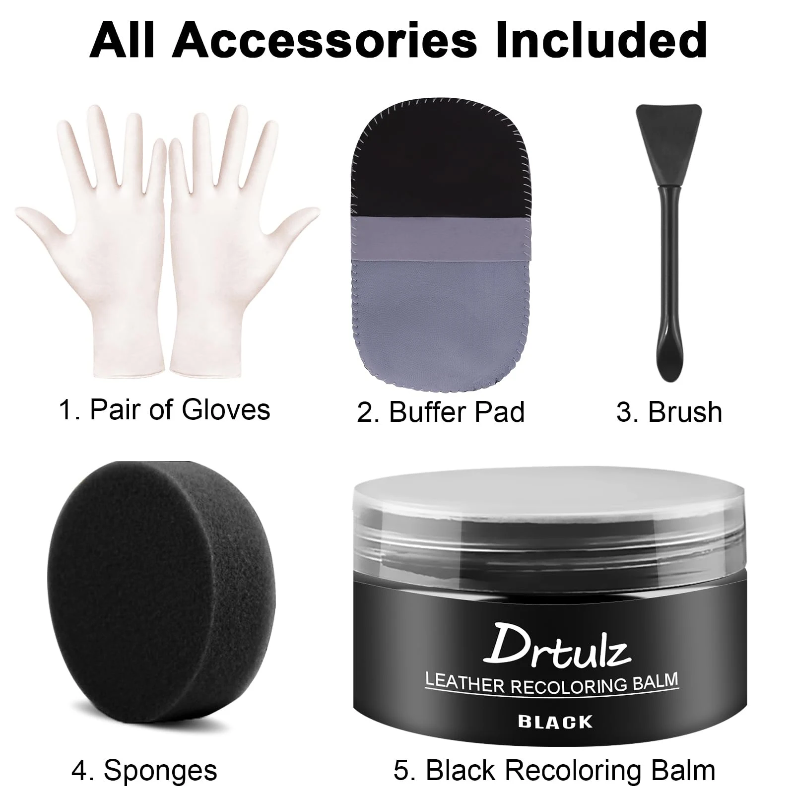 drtulz Black Leather Recoloring Balm, Leather Color Restorer Conditioner, Leather Repair Kits for Vinyl Furniture, Sofa, Car product photo, view 7 of 7