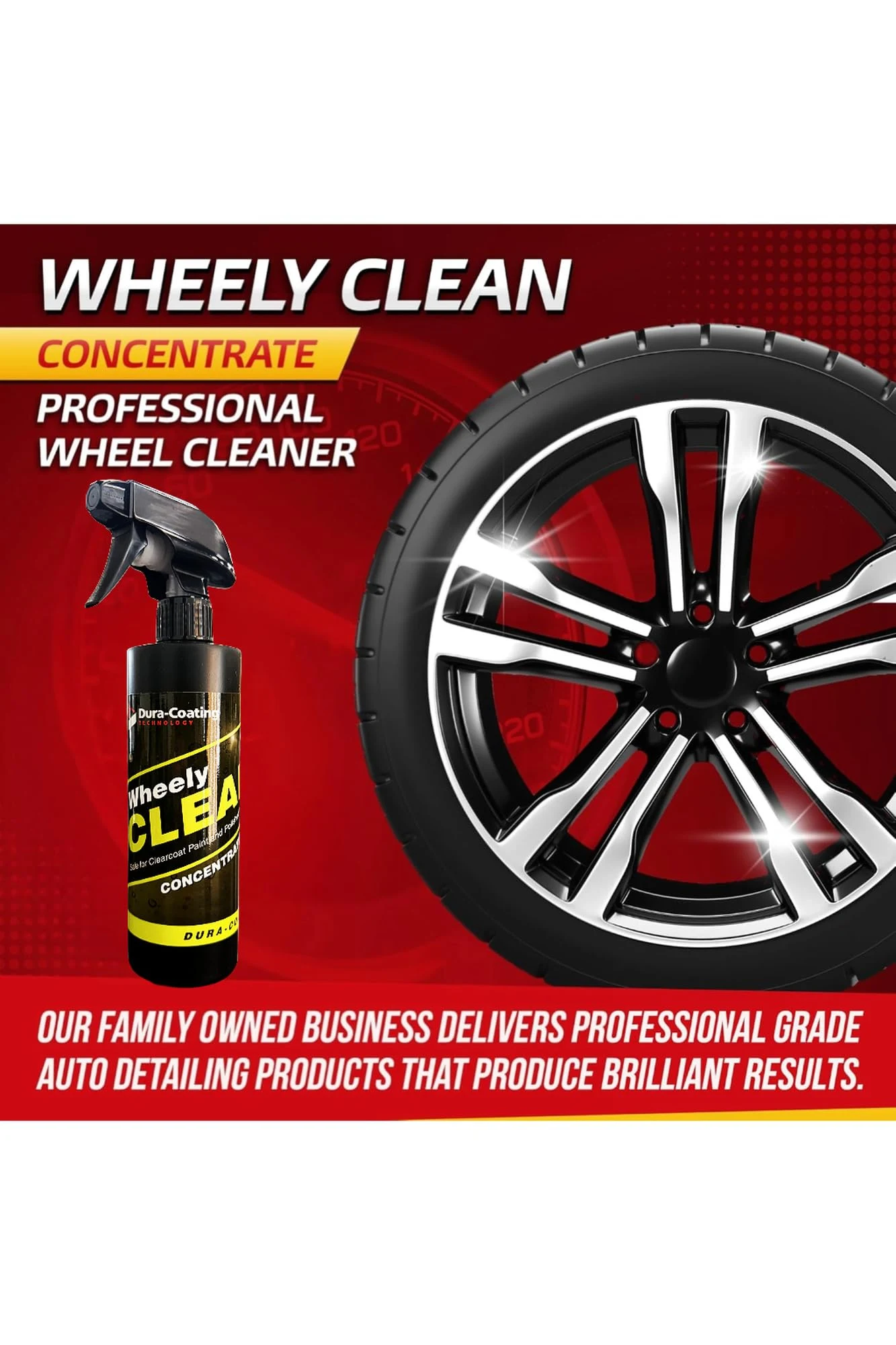 DURA-COATING TECHNOLOGY Wheely Clean Concentrate - Good for Chrome Wheel Cleaner, Clear-Coated, or Aluminum Wheel Cleaner - P product photo, view 5 of 5