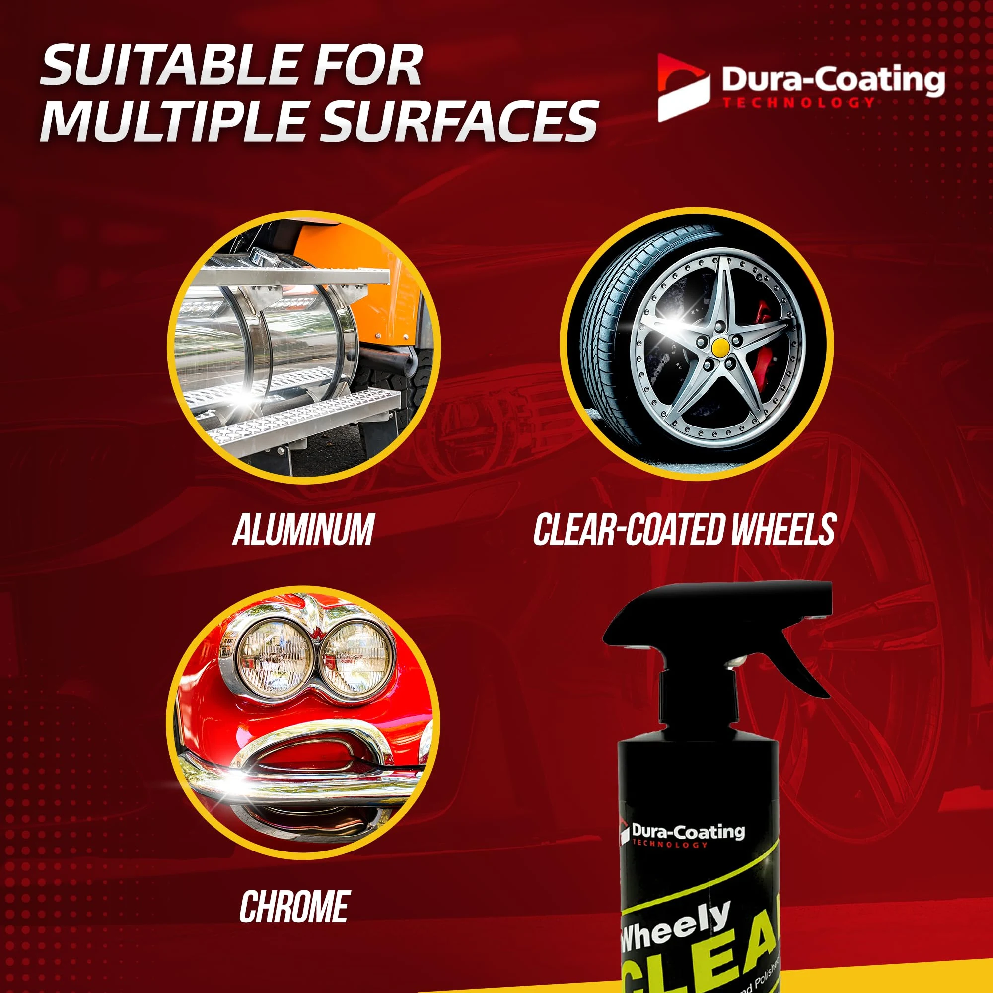 DURA-COATING TECHNOLOGY Wheely Clean - Professional Wheel Cleaner Spray - Ready-to-Use Tire Cleaner and Rim Cleaner - Suitabl product photo, view 5 of 7