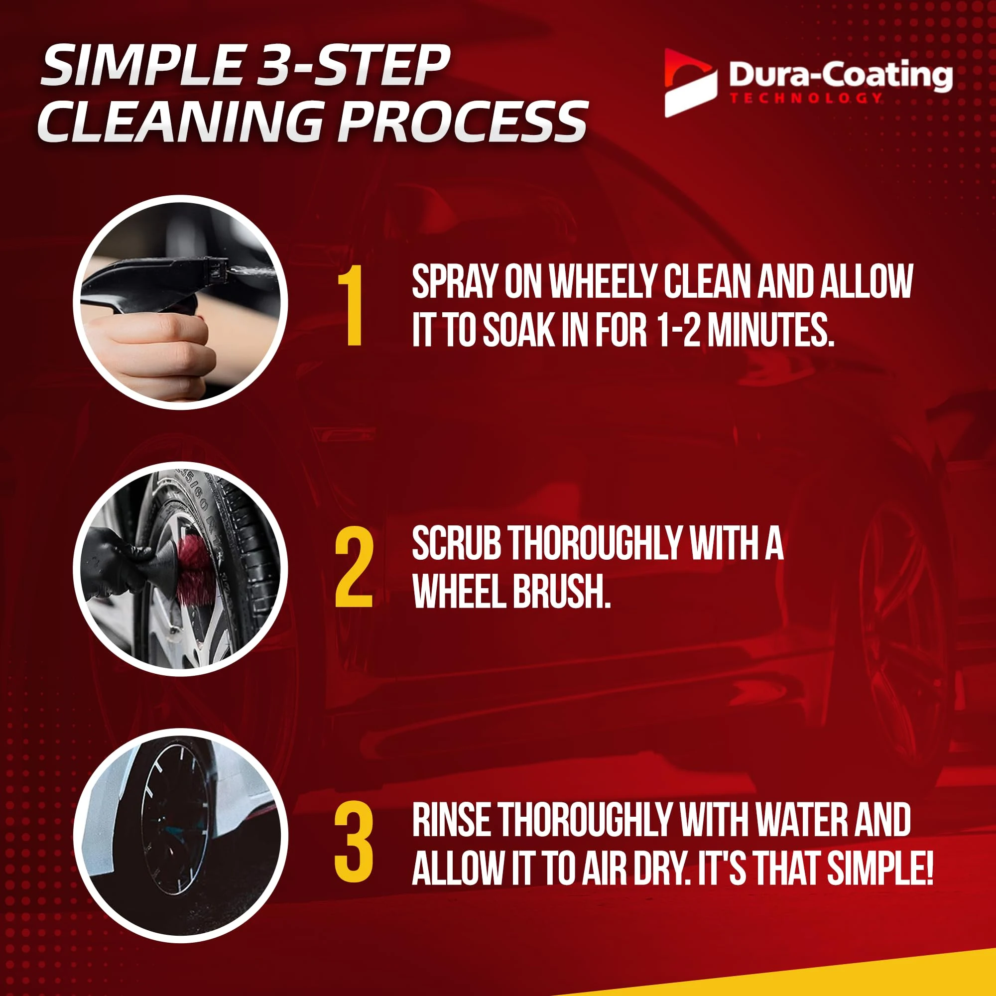 DURA-COATING TECHNOLOGY Wheely Clean - Professional Wheel Cleaner Spray - Ready-to-Use Tire Cleaner and Rim Cleaner - Suitabl product photo, view 6 of 7