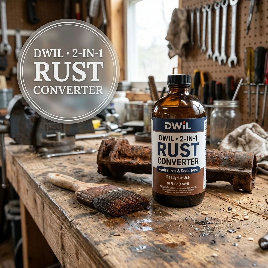 DWIL Rust Converter for Metal, 𝟮 𝗶𝗻 𝟭 𝗛𝗶𝗴𝗵-𝗙𝗹𝗼𝘄 Fluidity Metal Paint, Converts Rust to Long-Lasting Protective Co product photo, view 1 of 7