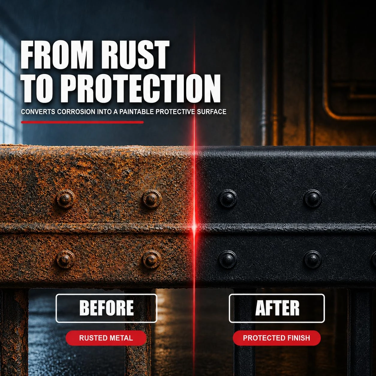 DWIL Rust Converter for Metal, 𝟮 𝗶𝗻 𝟭 𝗛𝗶𝗴𝗵-𝗙𝗹𝗼𝘄 Fluidity Metal Paint, Converts Rust to Long-Lasting Protective Co product photo, view 4 of 7