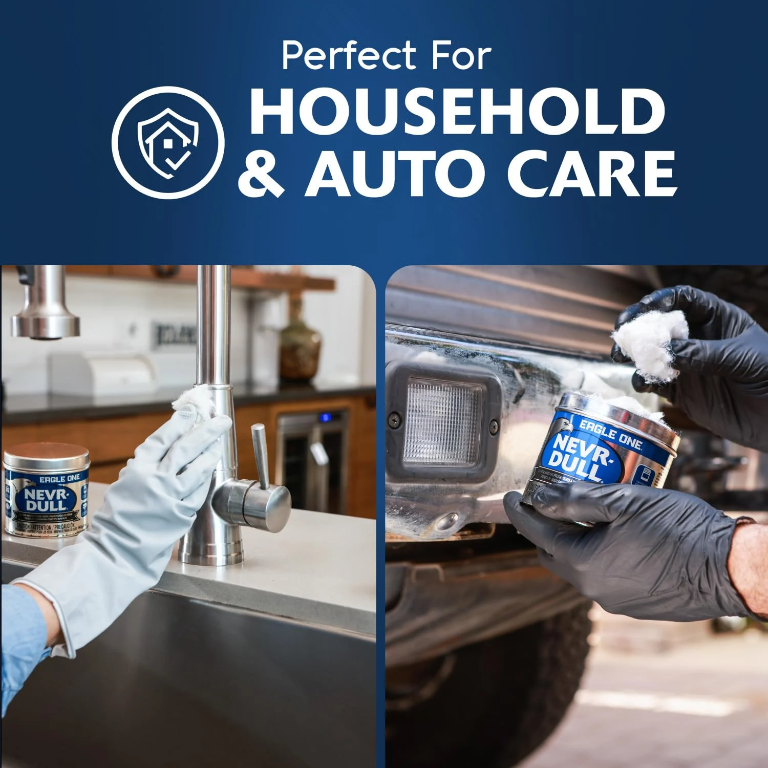 Eagle One Nevr Dull All Metal Wadding Polish, Chrome and Metal Cleaner for Cars, Kitchens, Bathrooms, Easy Tear Pads for Stai product photo, view 3 of 7