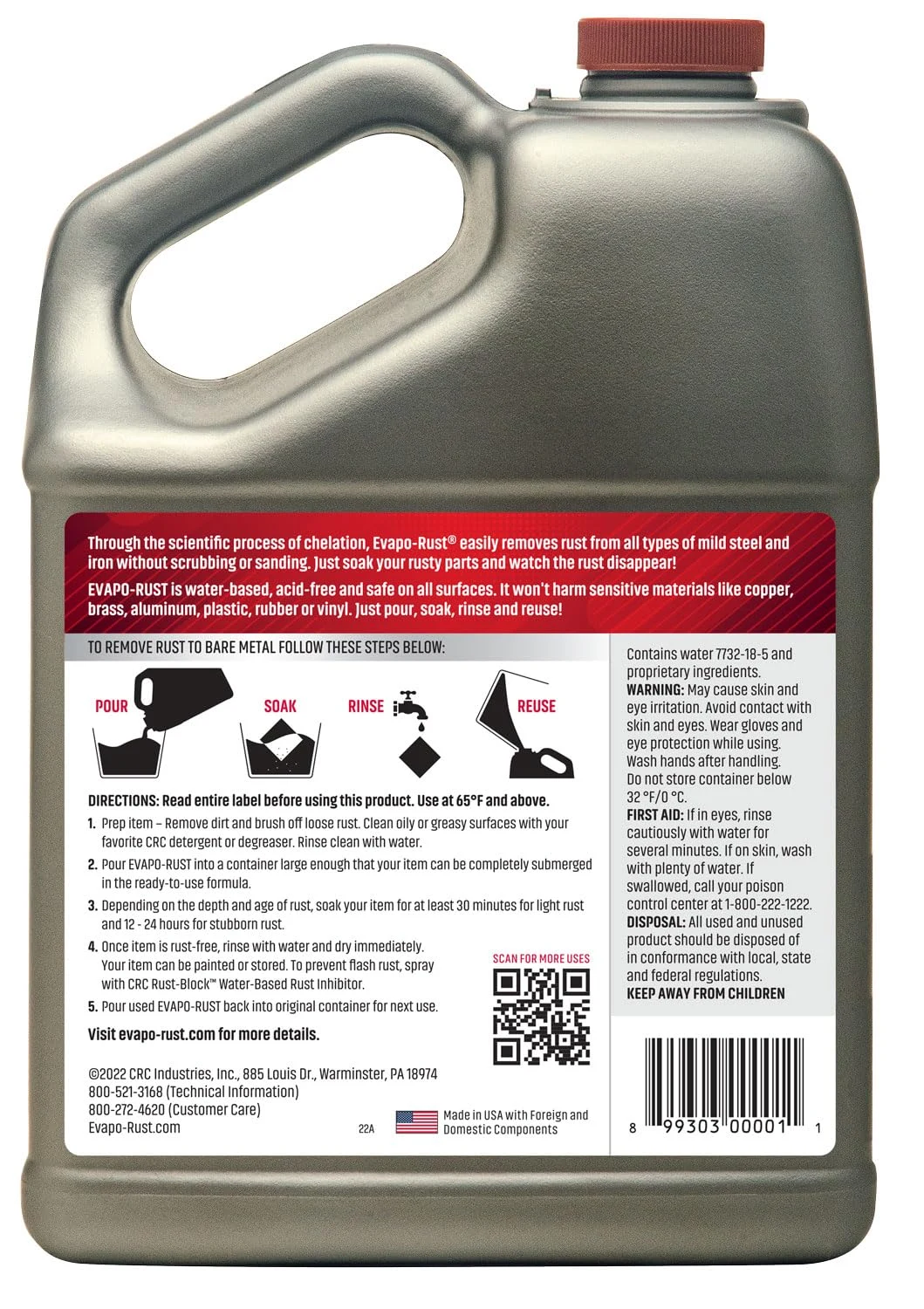 Evapo-Rust CRC Heavy Duty Rust Remover for Metal and Tools - 1 Gallon product photo, view 3 of 6