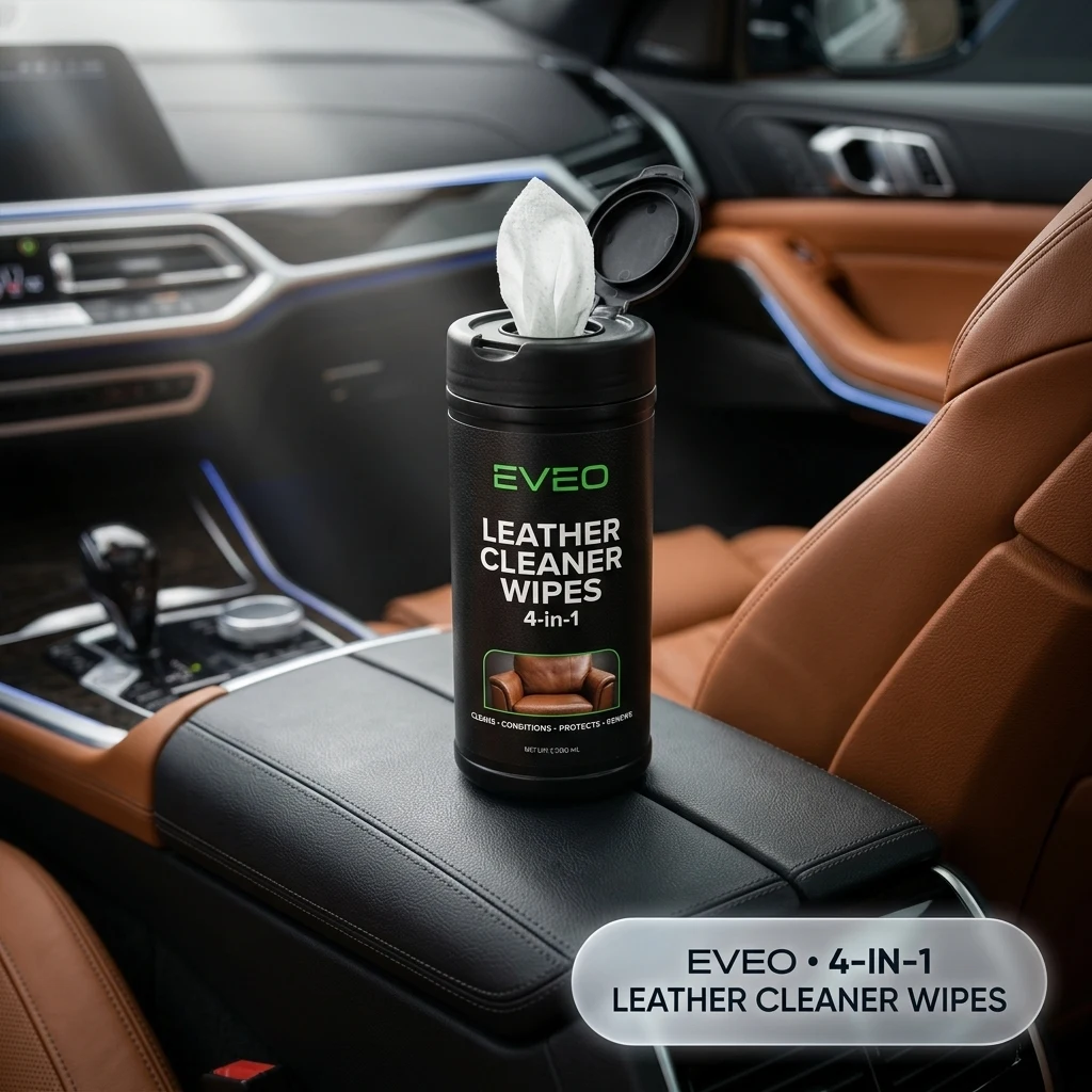 EVEO Leather Cleaner Wipes 4-in-1 Leather Cleaner and Conditioner for Furniture - 3 Pack (90 Total) Leather Couch Cleaner, Ca product photo, view 1 of 6